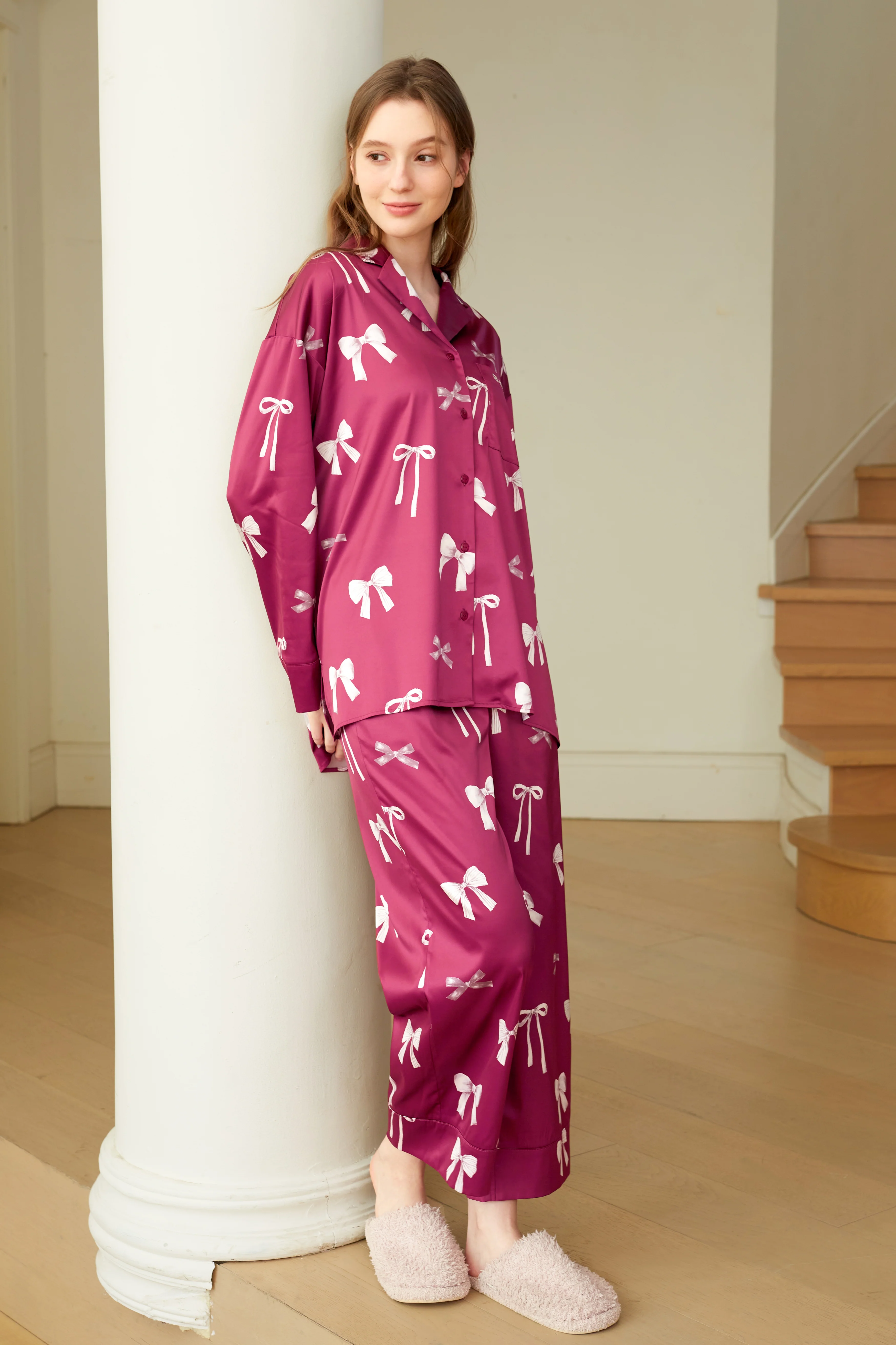 Ribbon Shirt & Long Pants Set