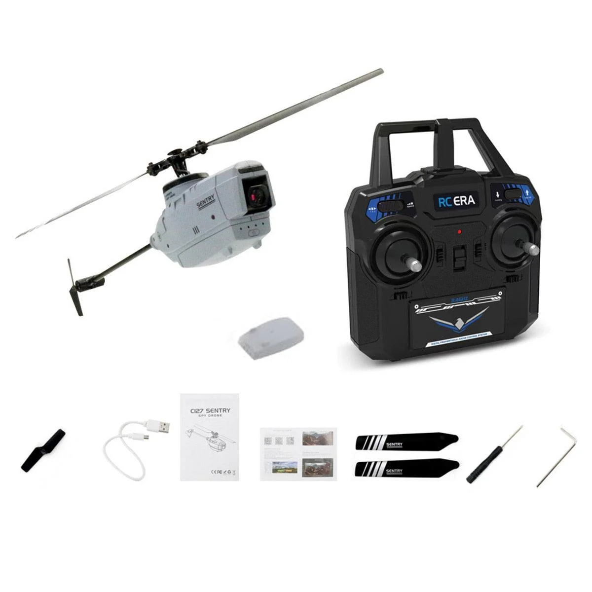 C127 2.4G RC Helicopter - Professional 720P Camera 6 Axis Gyro WIFI Sentry Spy RC Drone Wide Angle Single Paddle Without Ailerons