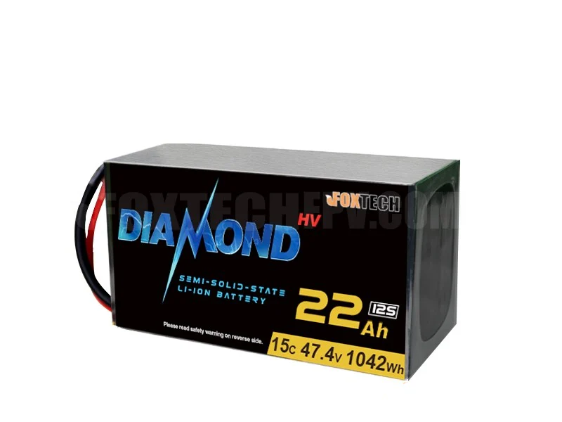 Diamond 47.4V 12S HV Series Semi Solid State Li-ion Battery - 4.45V/Cell 17500mAh 22000mAh 25000mAh 35000mAh 38000mAh 275Wh/kg Lithium For UAV Drone
