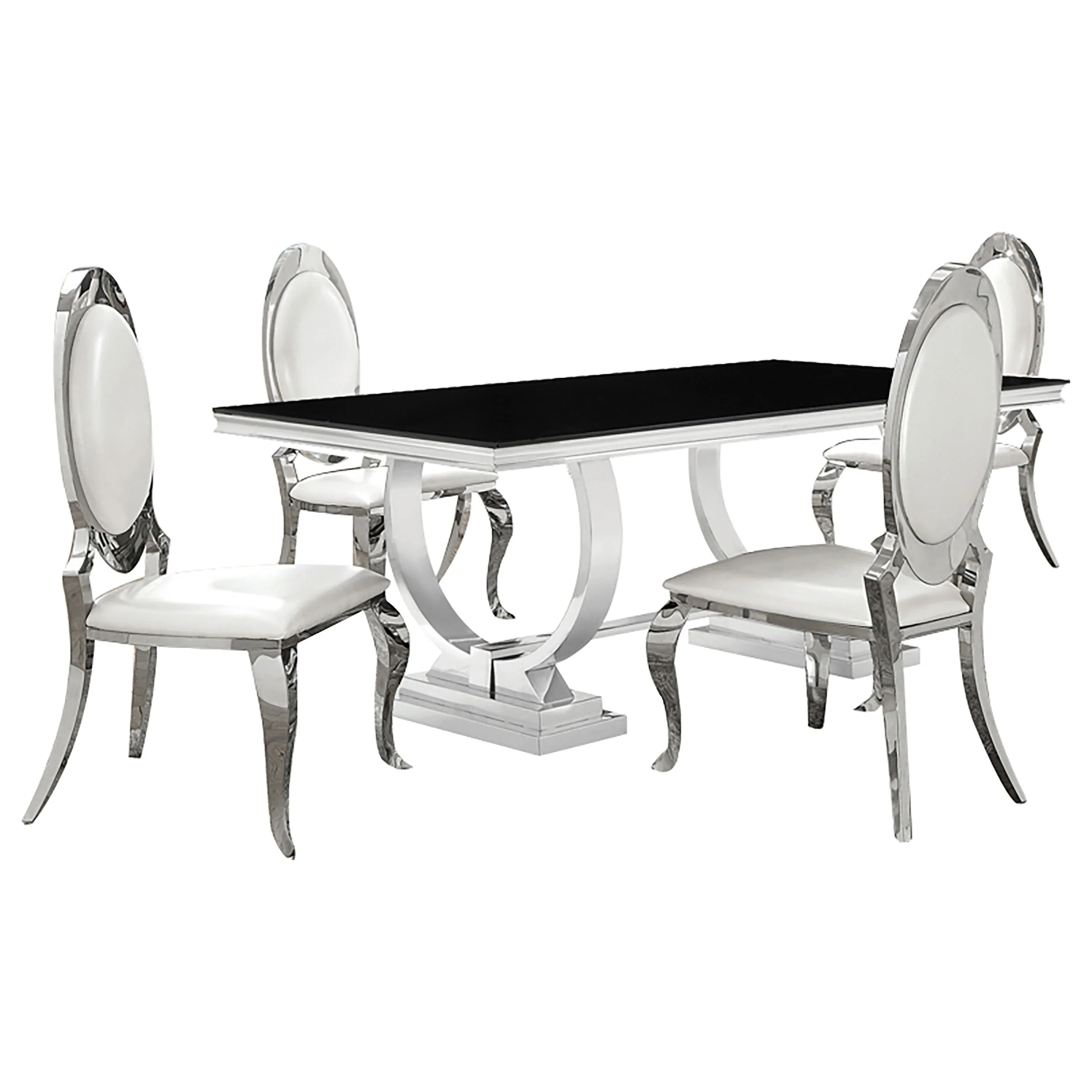Antoine  Rectangular Glass Top Dining Set
