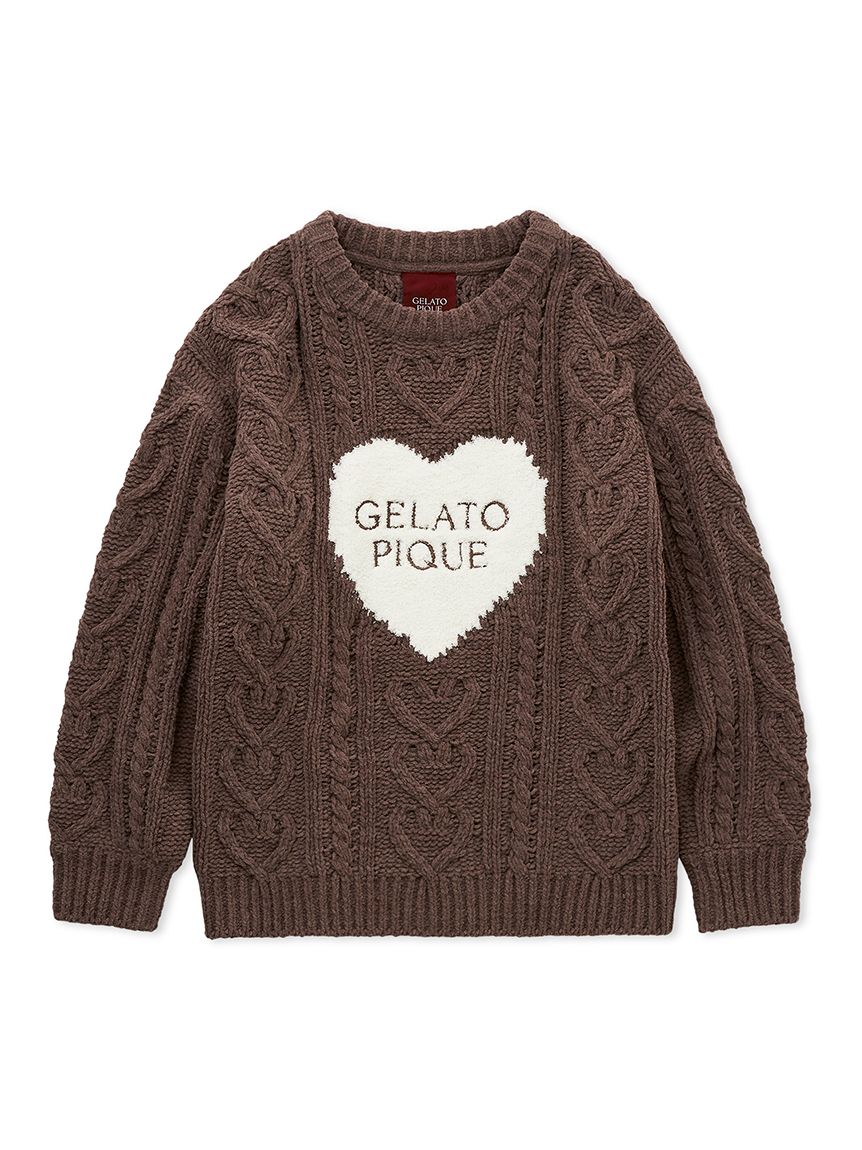 Heart Aran Pullover Sweater