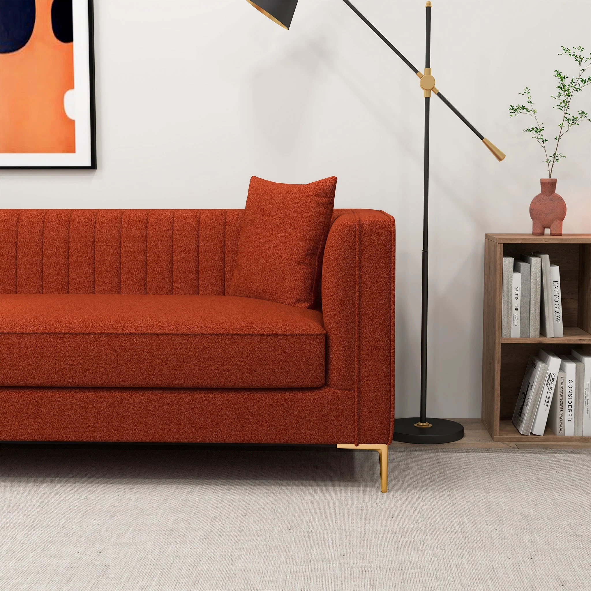 Angelina Red Boucle Sofa 84