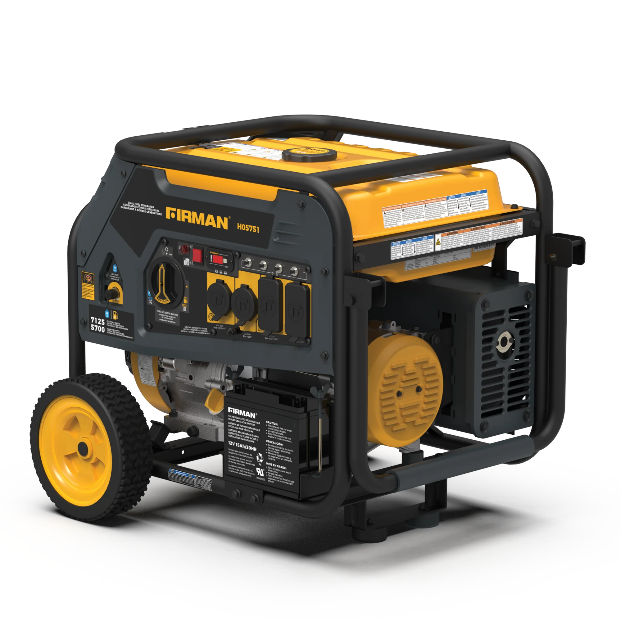 Dual Fuel Portable Generator 5700W Electric Start 120/240V