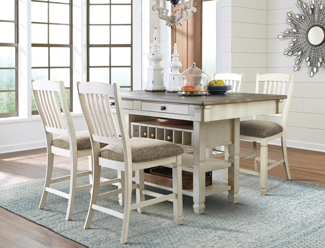 Bolanburg Counter Height Dining Table and Barstools