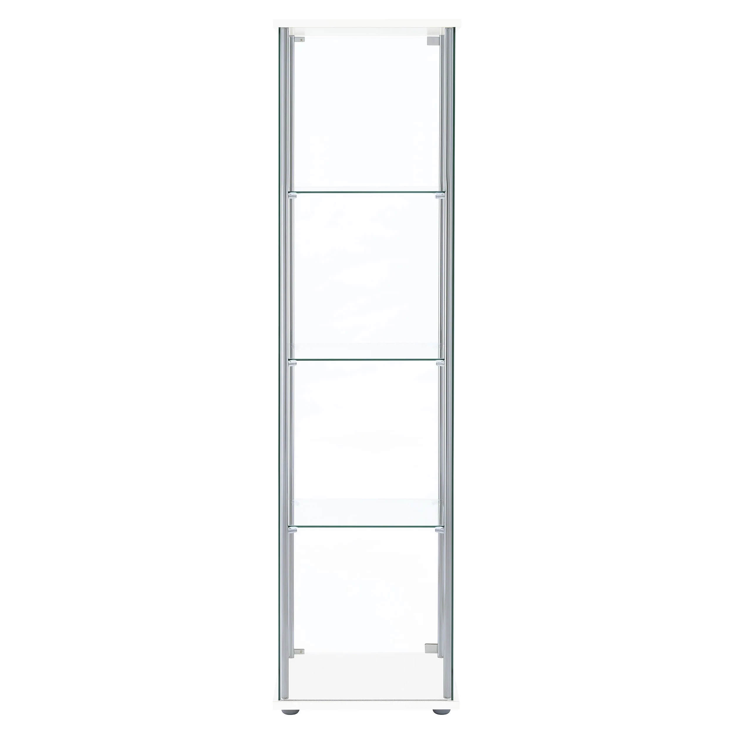 Bellatrix 4-shelf Clear Glass Curio Cabinet Cappuccino