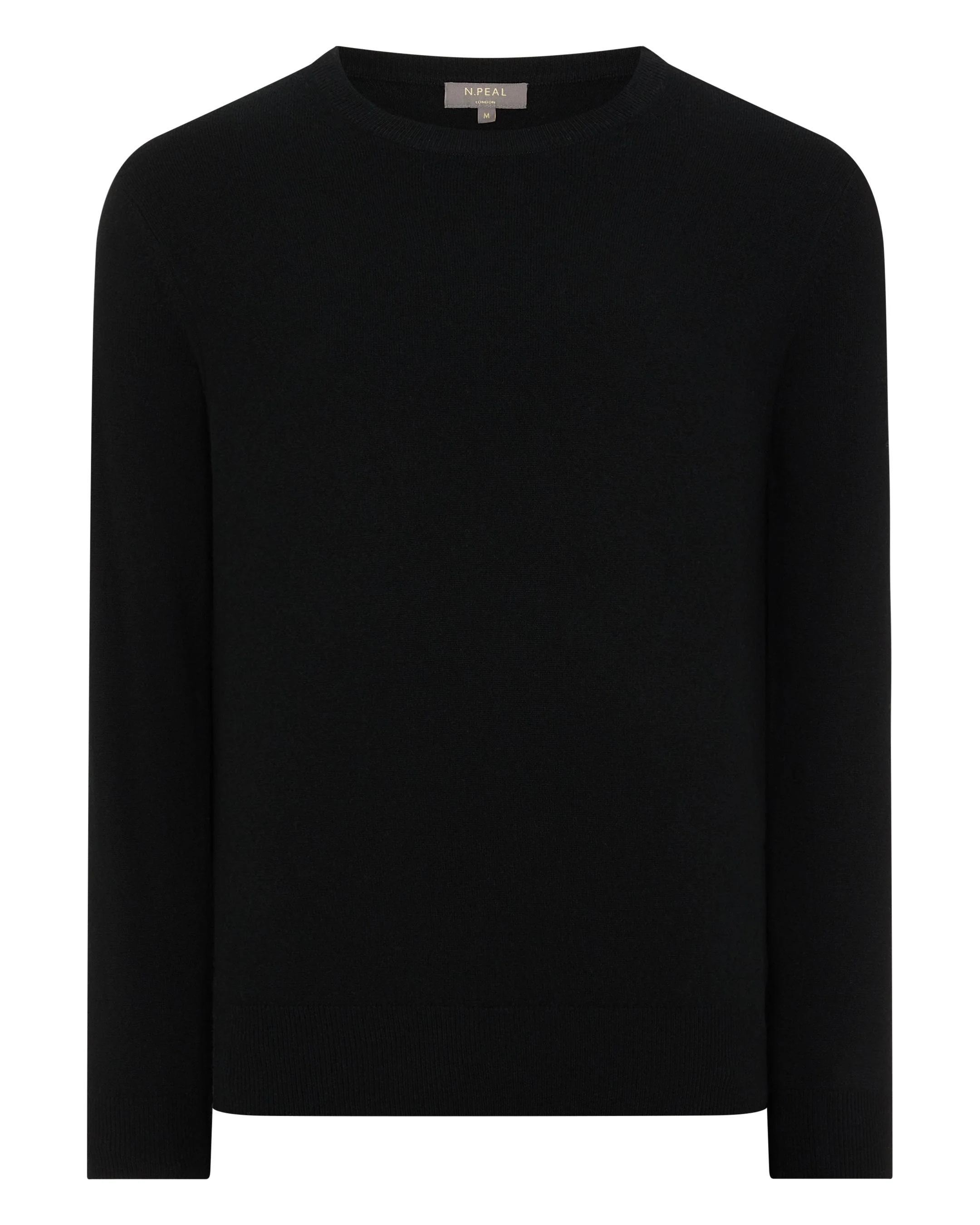 Men's Oxford Round Neck Cashmere Sweater Black