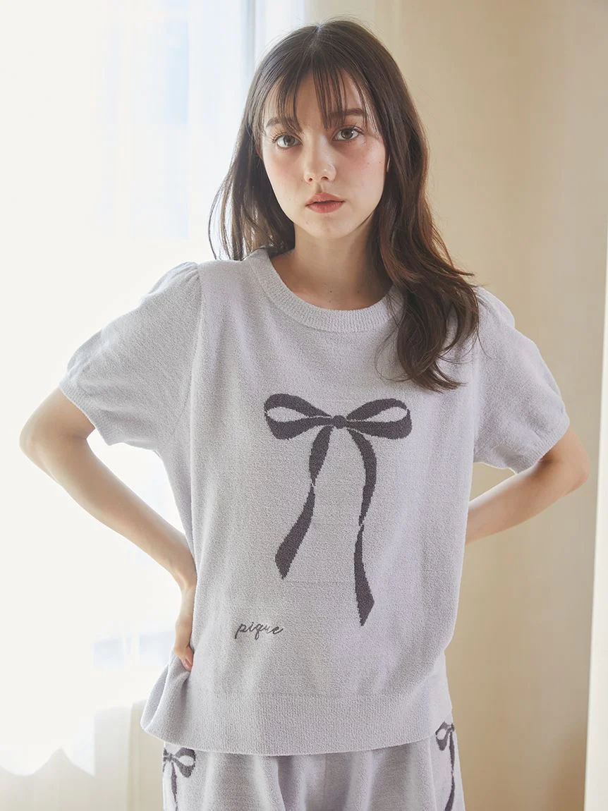 Ribbon Jacquard Pullover Sweater