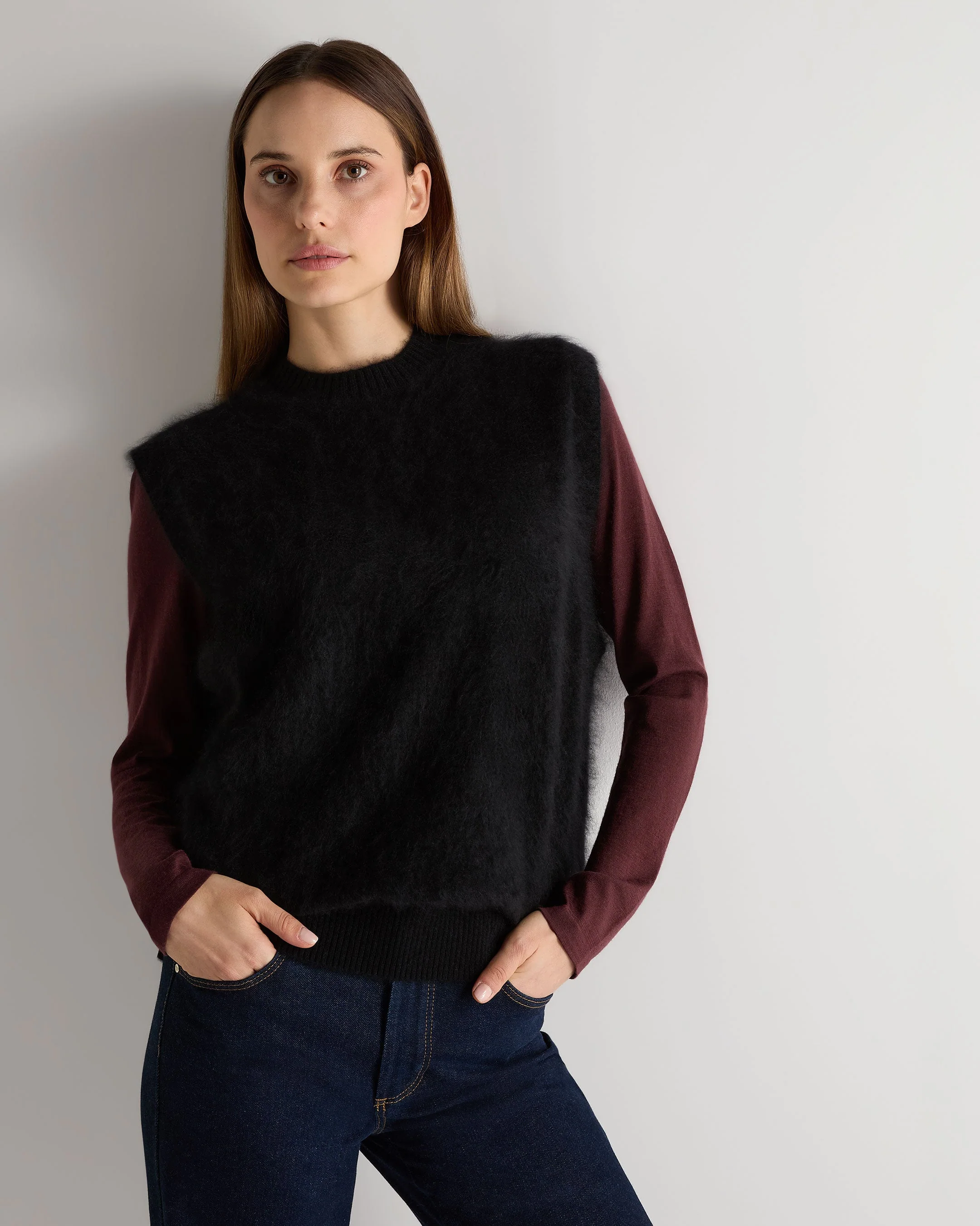 Women's Brushed Cashmere Tank Top Black