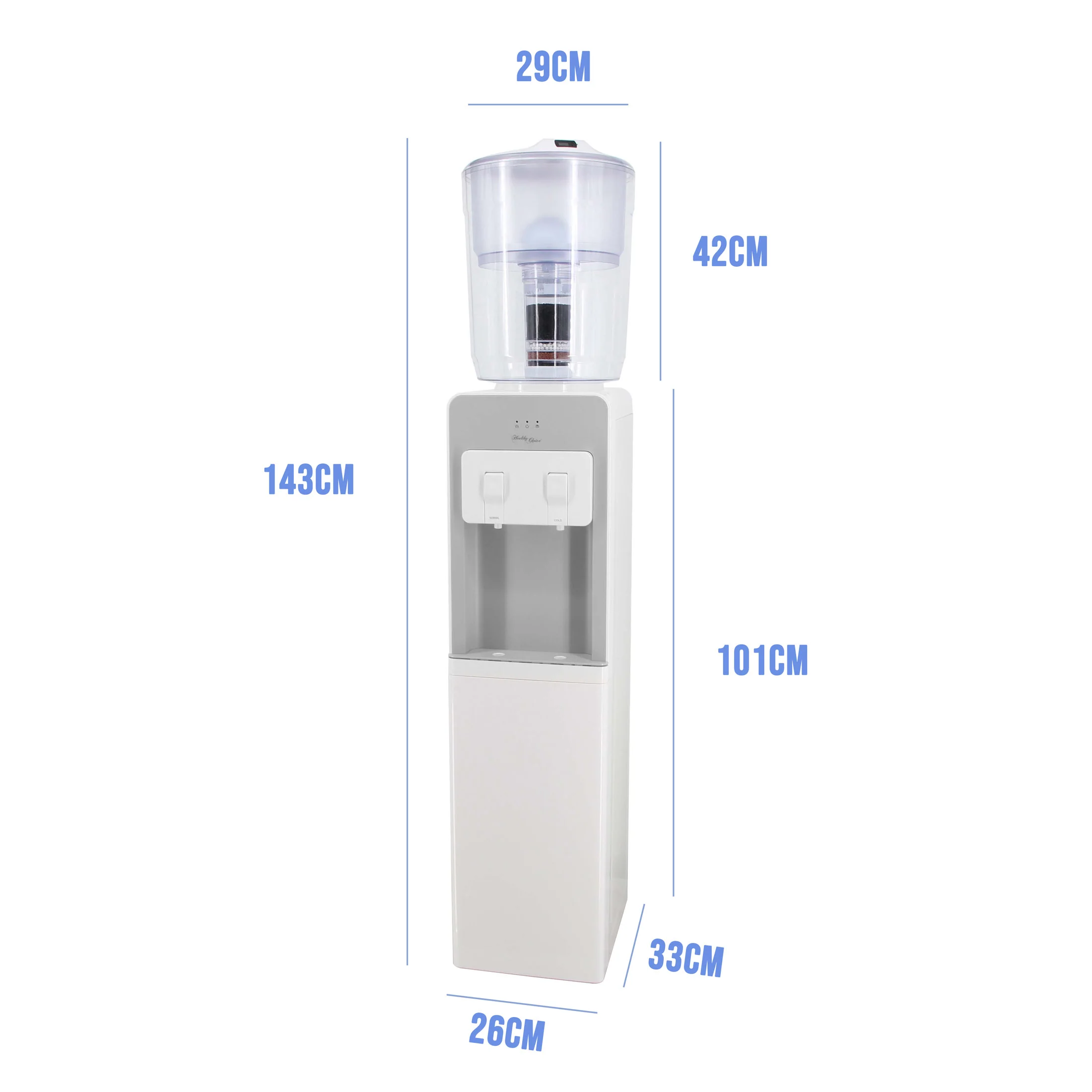 Standing Cooler, Filter & Water Dispenser (20L) Dual Tap