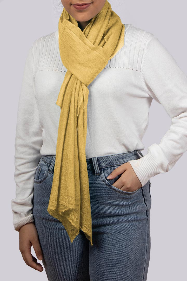 Handwoven Sunburst Yellow Cashmere Scarf Shawl Wrap