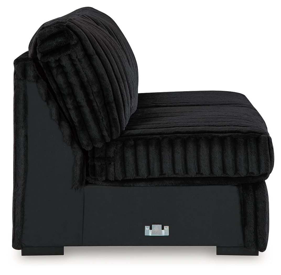 Midnight-Madness - Armless Loveseat - Onyx