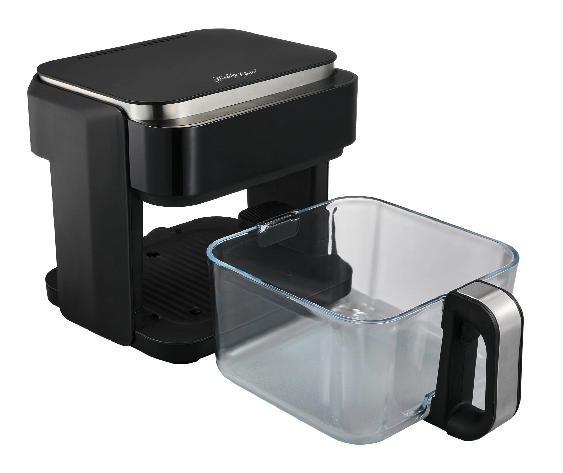 6L Touch Controlled Digital Air Fryer with Glass Basket, 1200-1400W