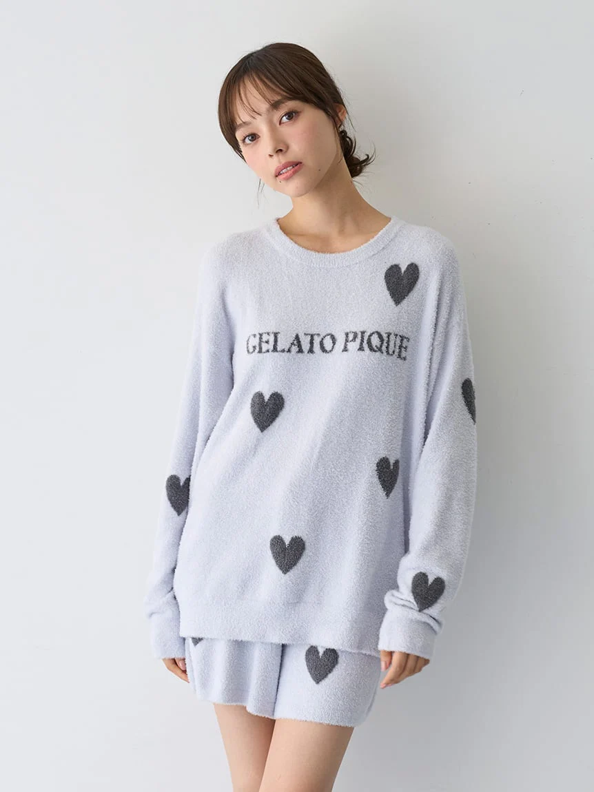 Warm Smoothie Heart Jacquard Pullover