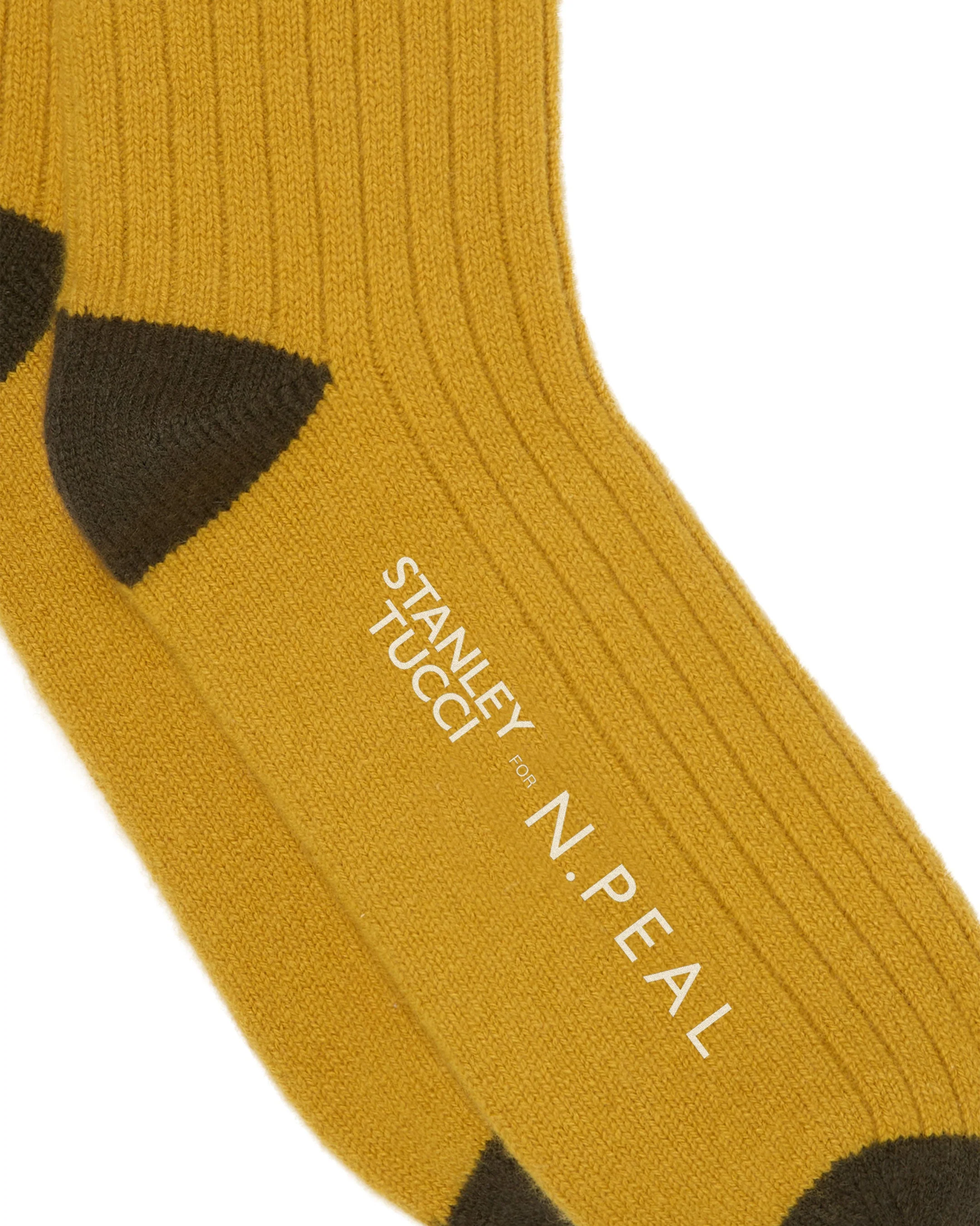 TUCCI TRAVEL SOCK Ochre Yellow + Olive Green