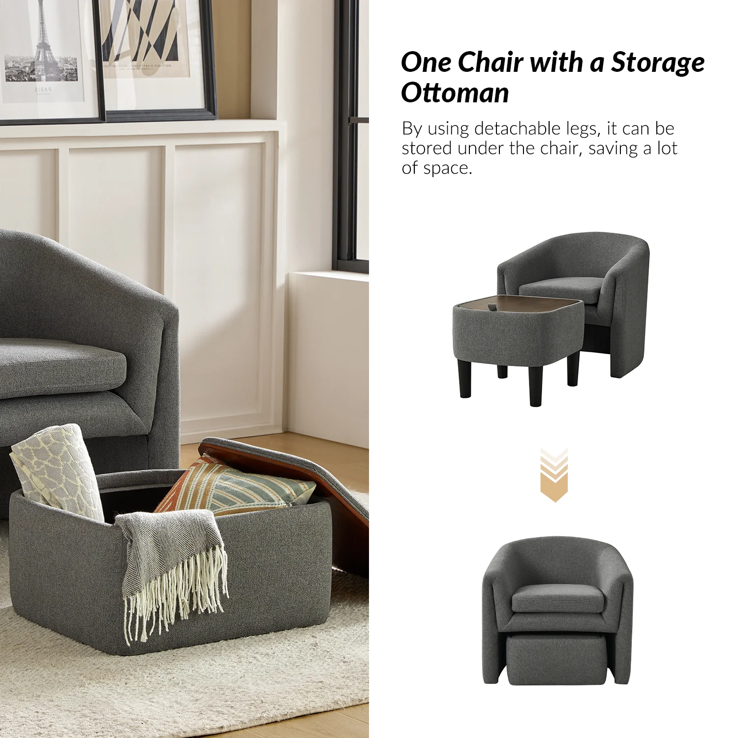 Arturo Armchair in Grey
