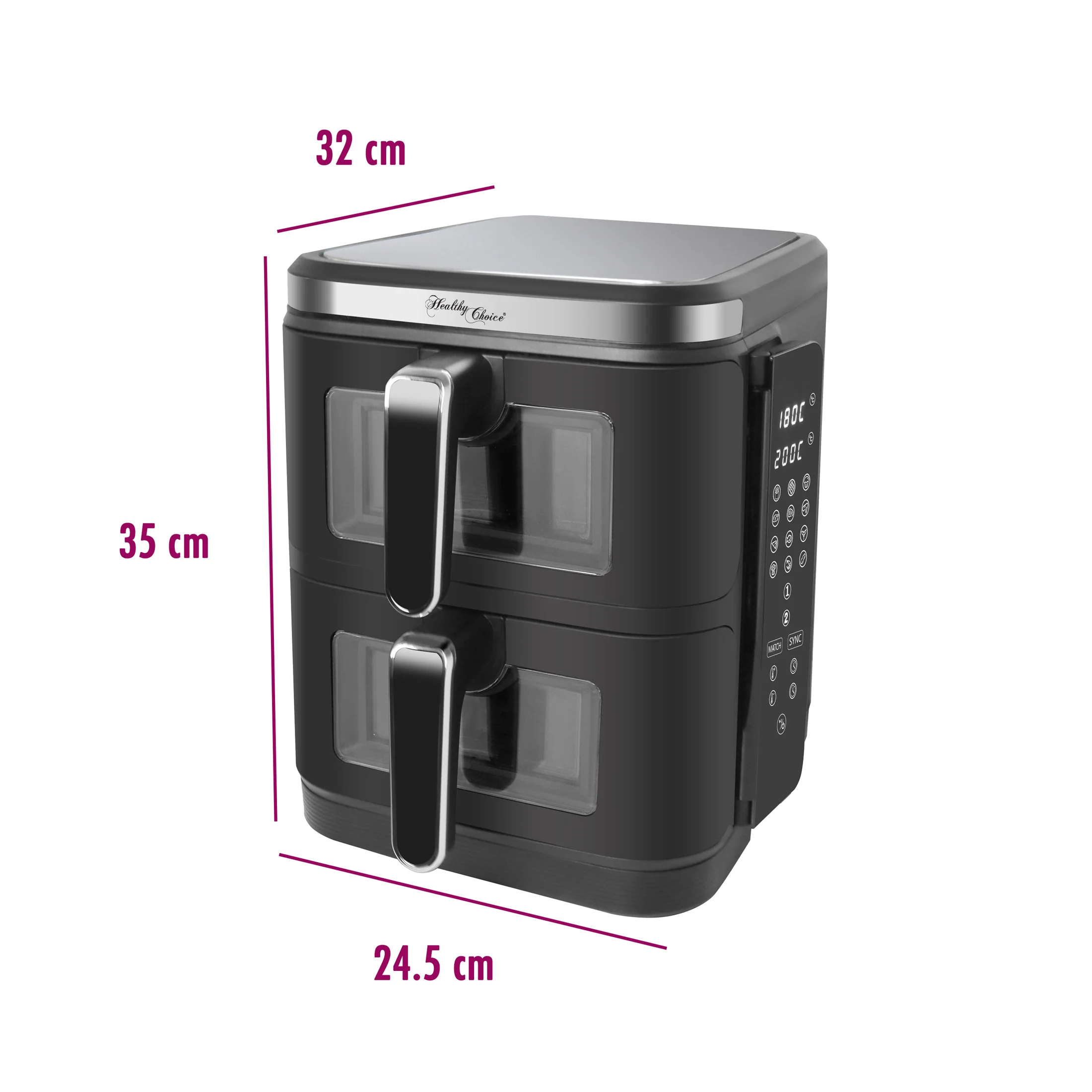 2400W 11L Dual Zone Vertical Air Fryer with Foldable Screen