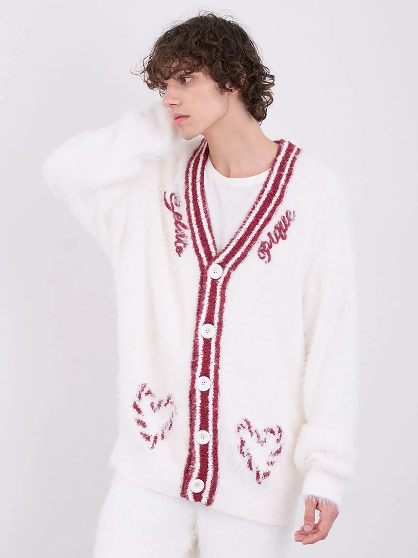 Mens Feather Button Up Cardigan