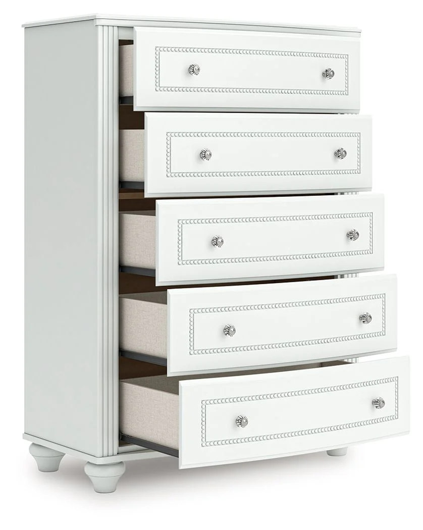 Kozlani - Five Drawer Chest - White