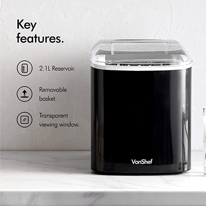 Vonhaus 220 volt Ice Maker 2000016 Countertop Ice Maker 220v 240 volt 50 hz