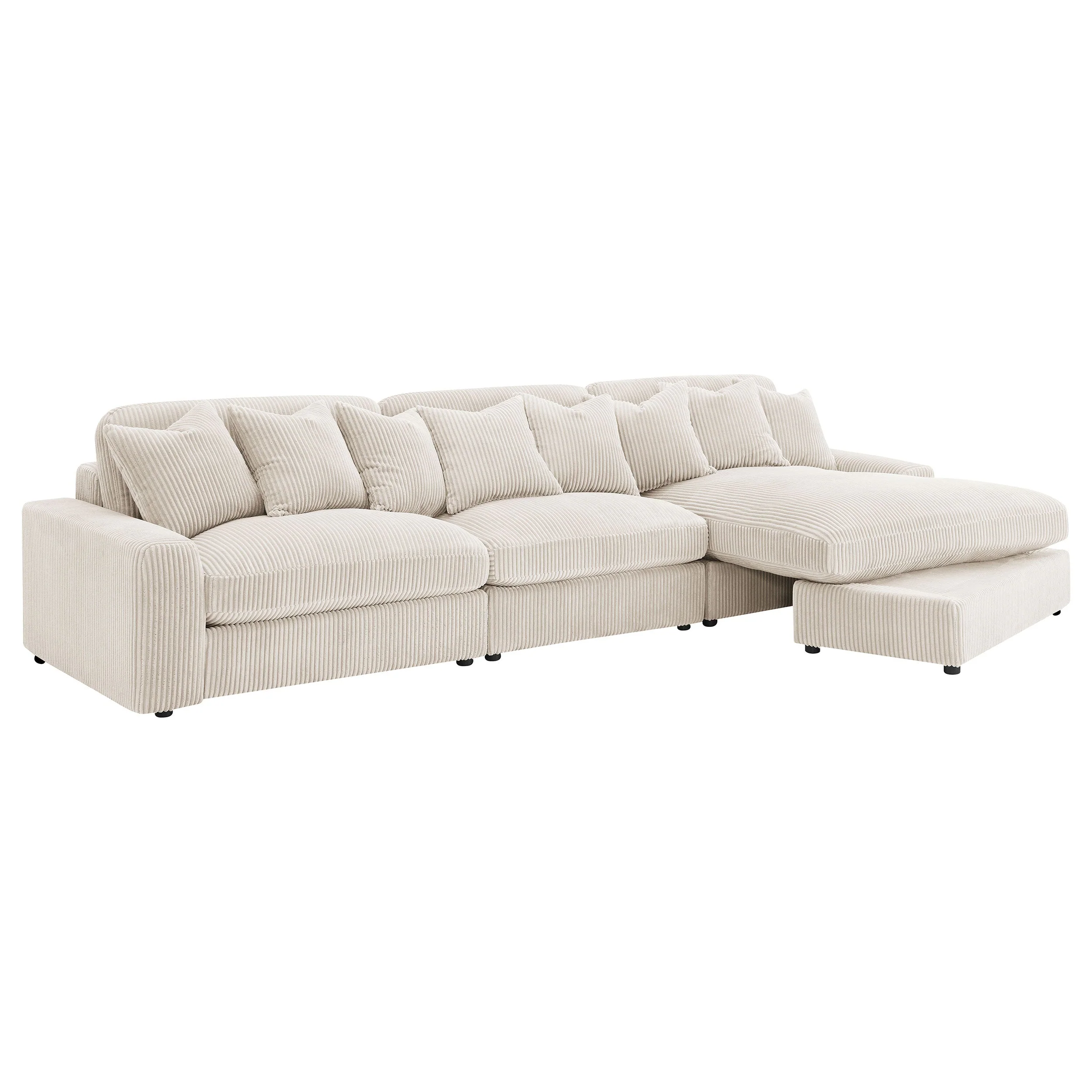 Blaine Upholstered Reversible Chaise Sectional Sofa Fog