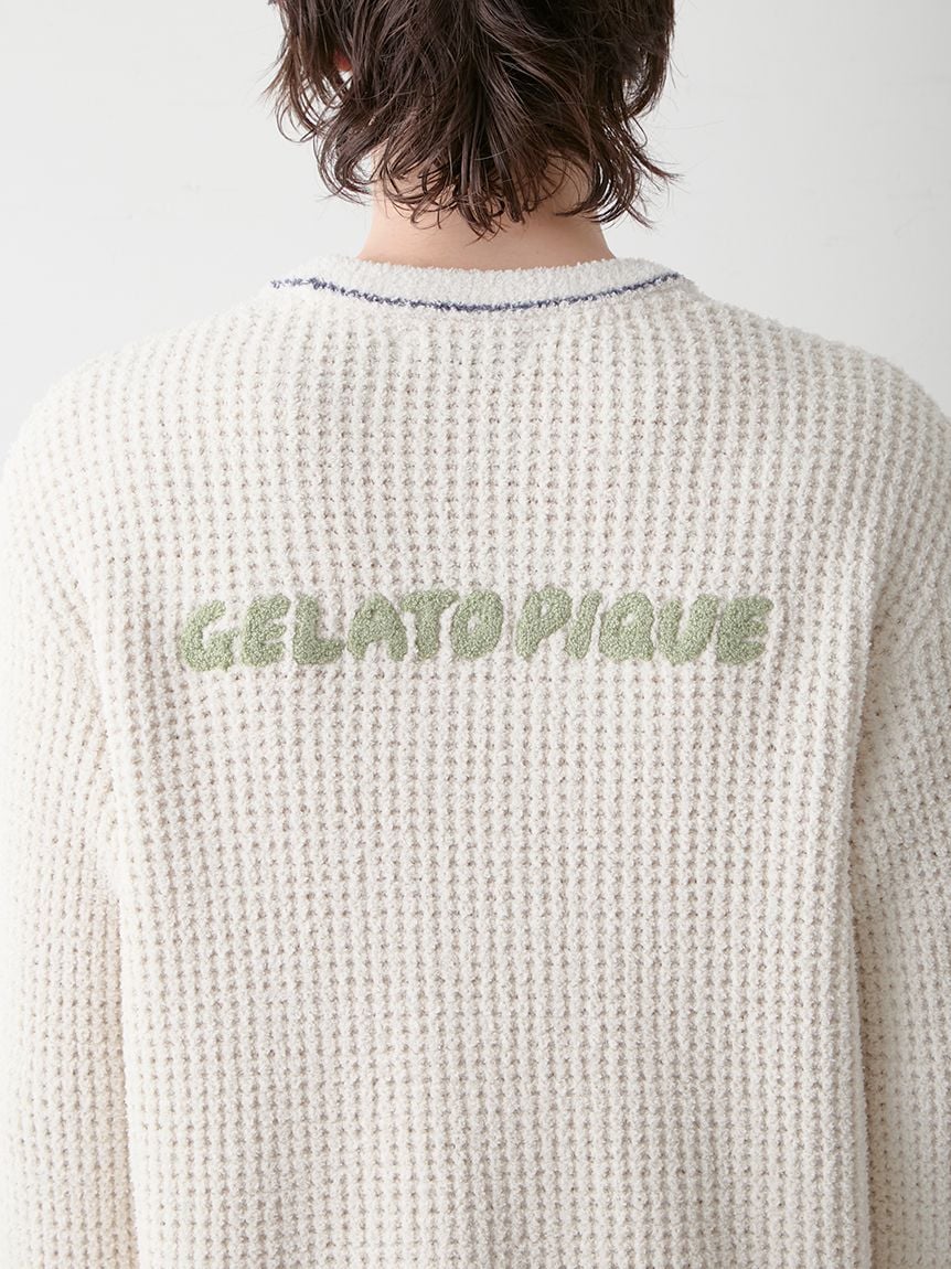 Mens Waffle Dinosaur Pullover