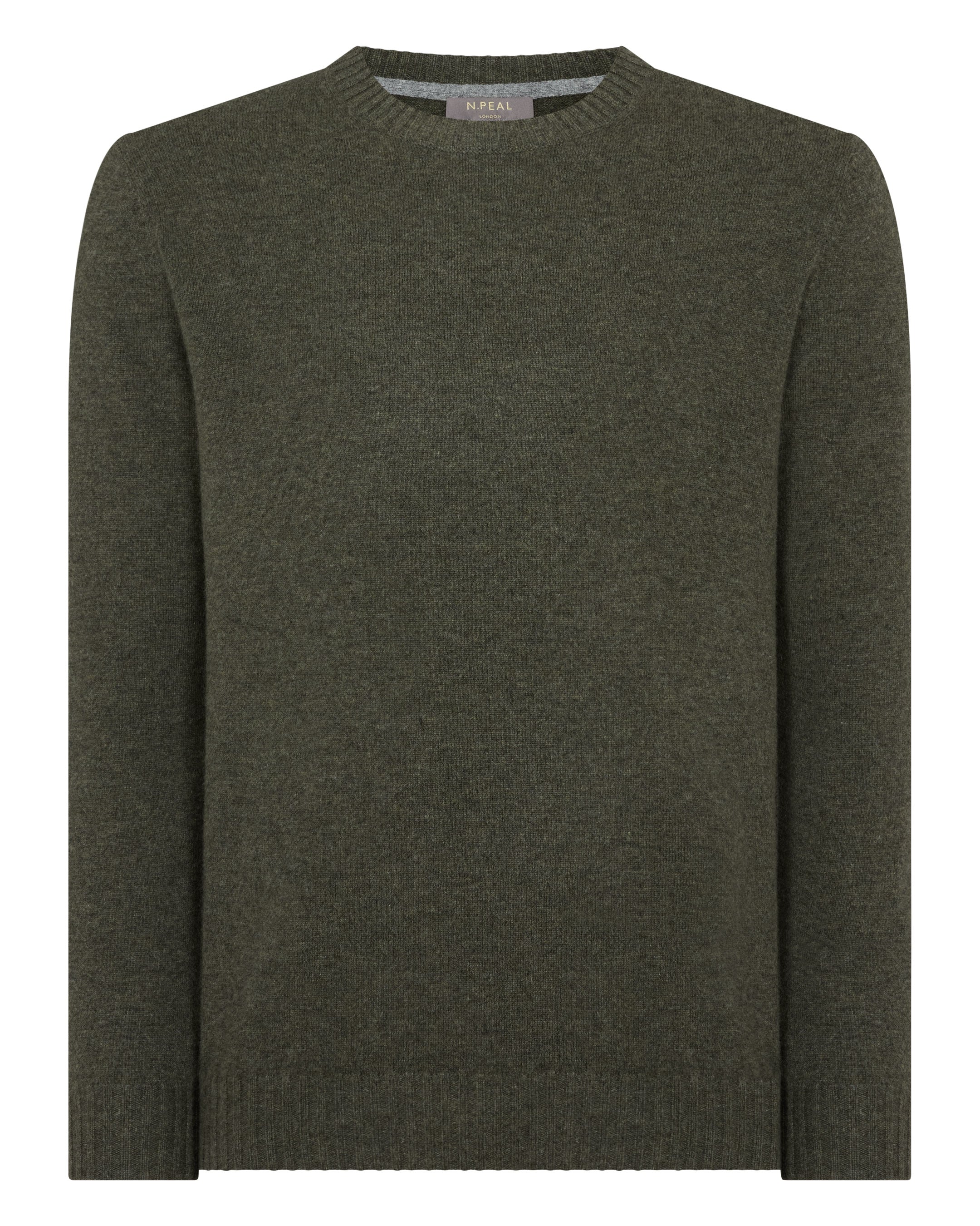 Men's Shoreditch Round Neck Cashmere Sweater Moss Green