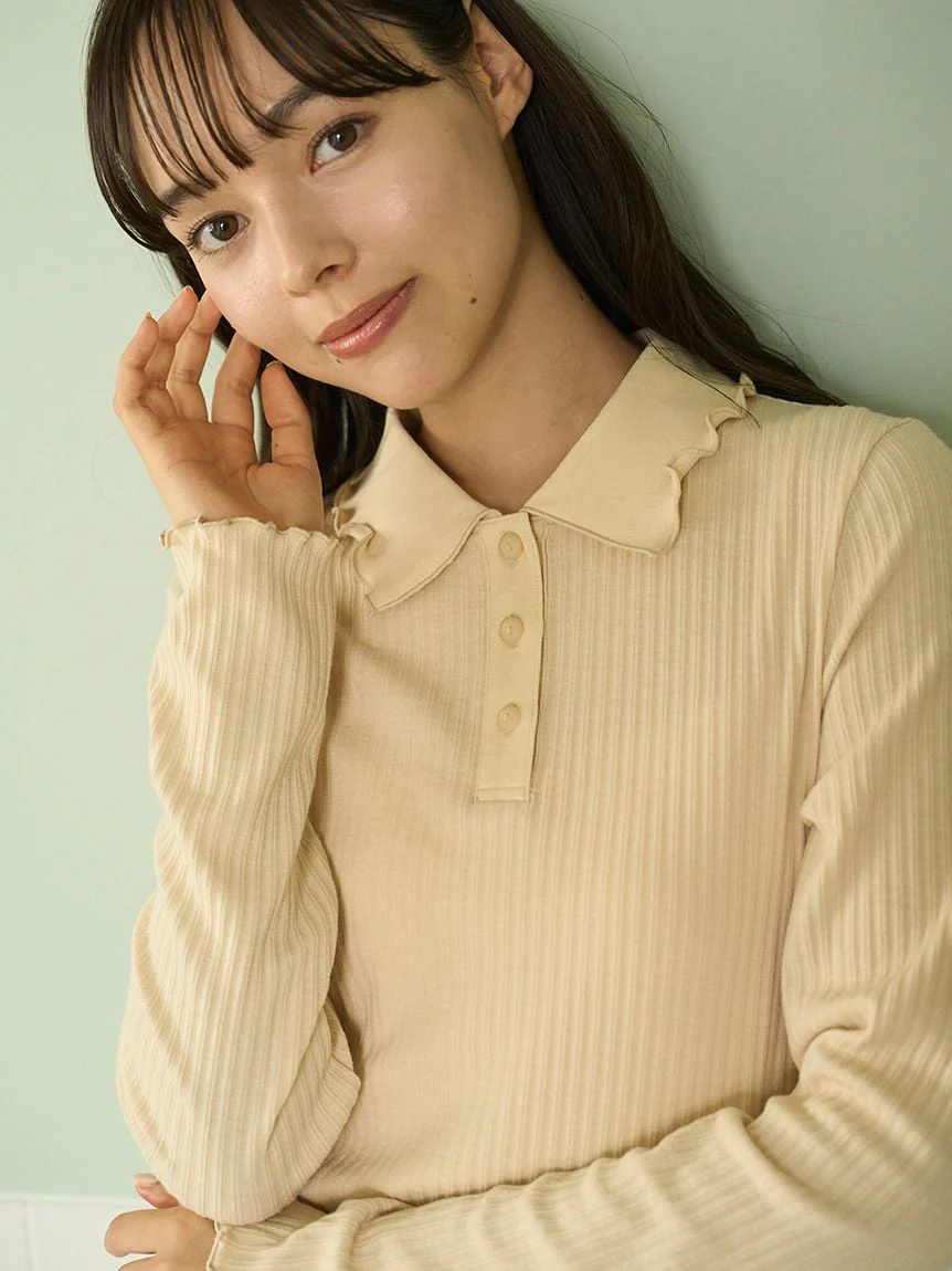 Macaroon Rib Cut-and-sew Pullover