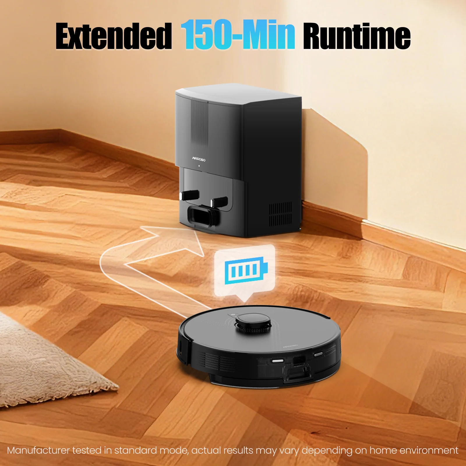 Airrobo Q20+ Robot Vacuum and Mop Self emptying& Refilling,Precision Navigation,Multi-Surface, Pet Friendly