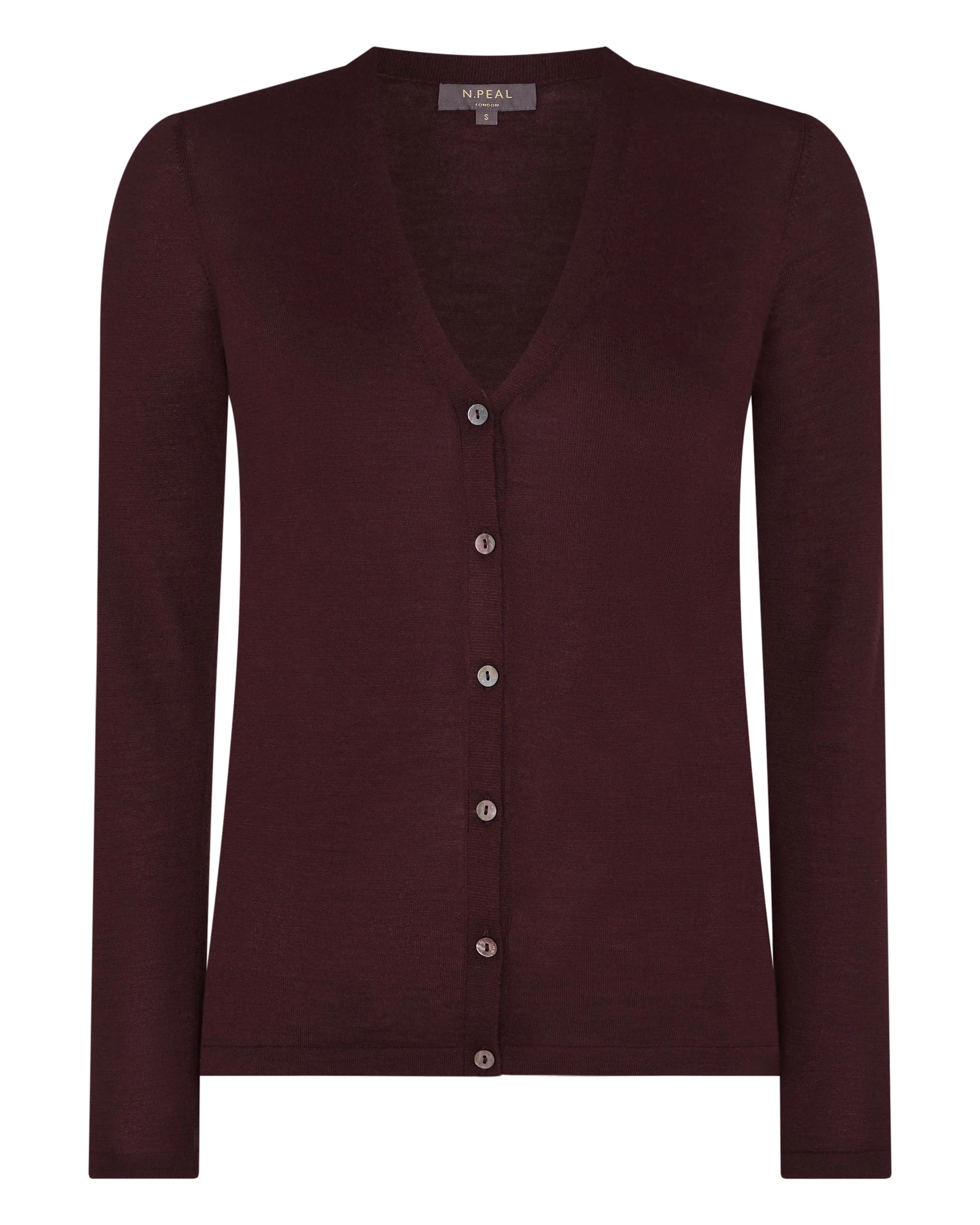 Women's Mia Superfine Cashmere V Neck Cardigan Claret Red