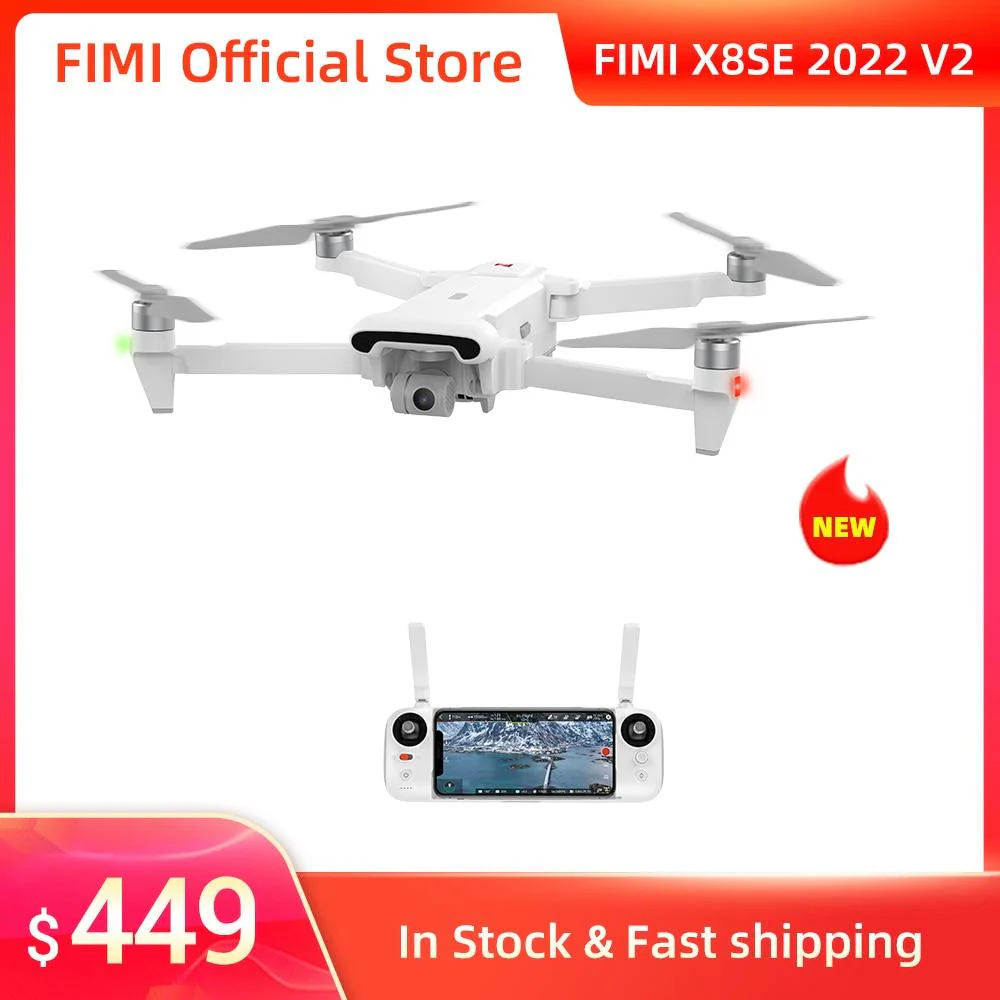 FIMI X8SE 2022 Camera Drone - 4K professional Quadcopter camera RC Helicopter 10KM FPV 3-axis Gimbal 4K Camera GPS RC Drone New