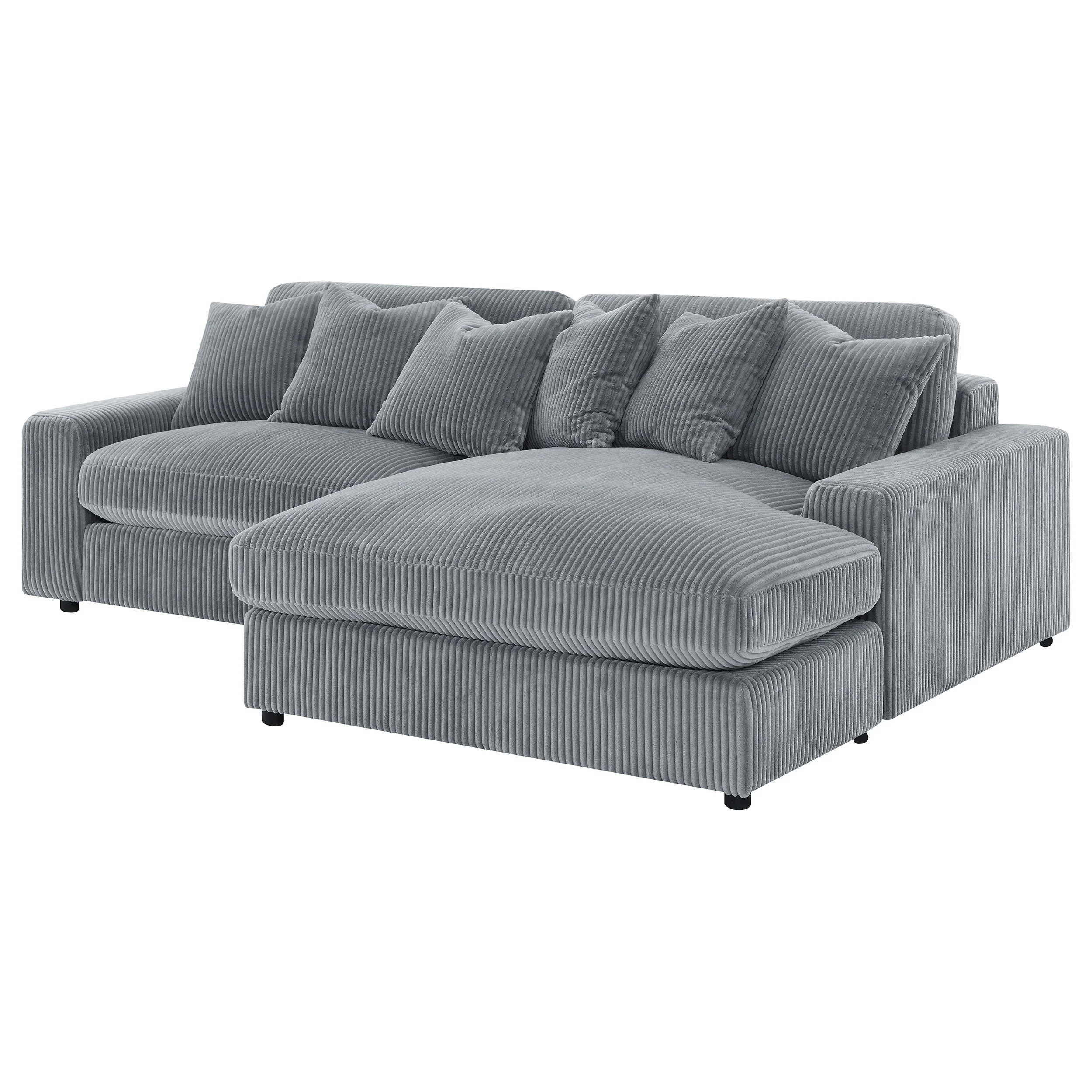 Blaine Upholstered Reversible Chaise Sectional Sofa Fog