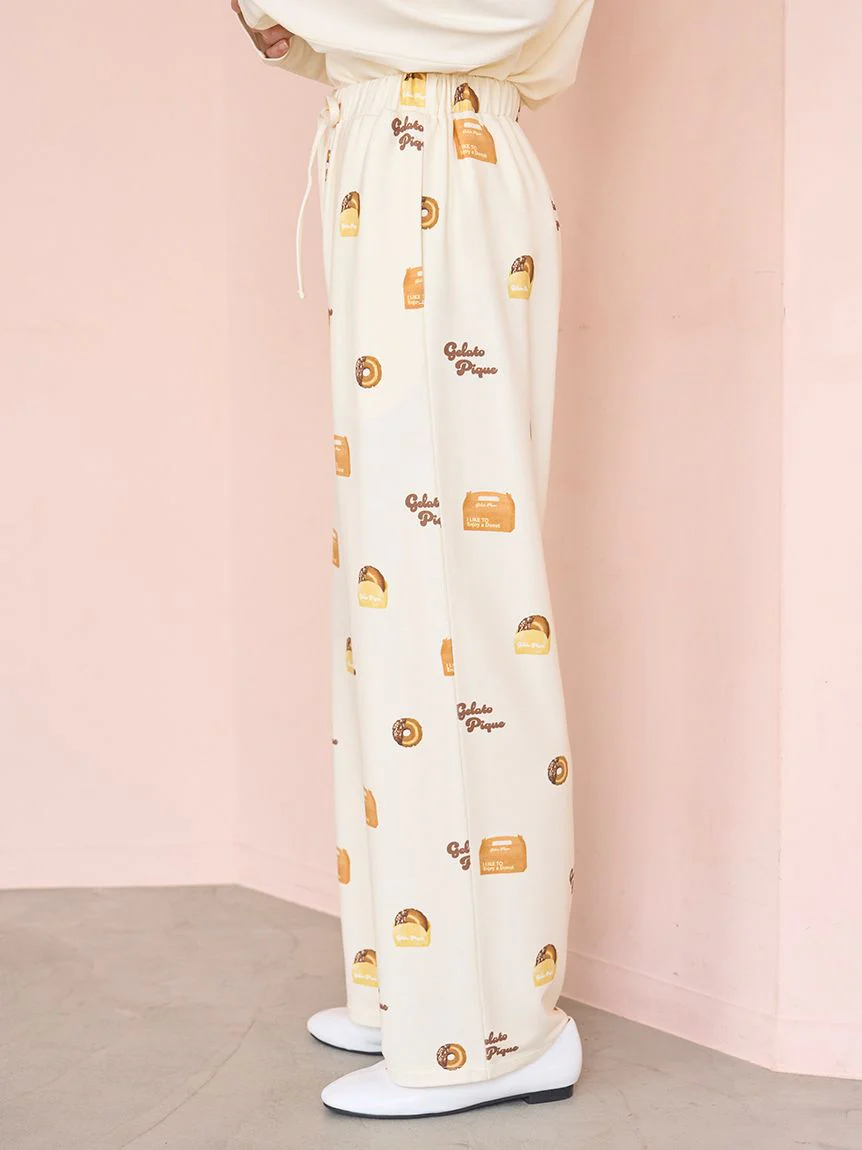 Donut Print Long Pants