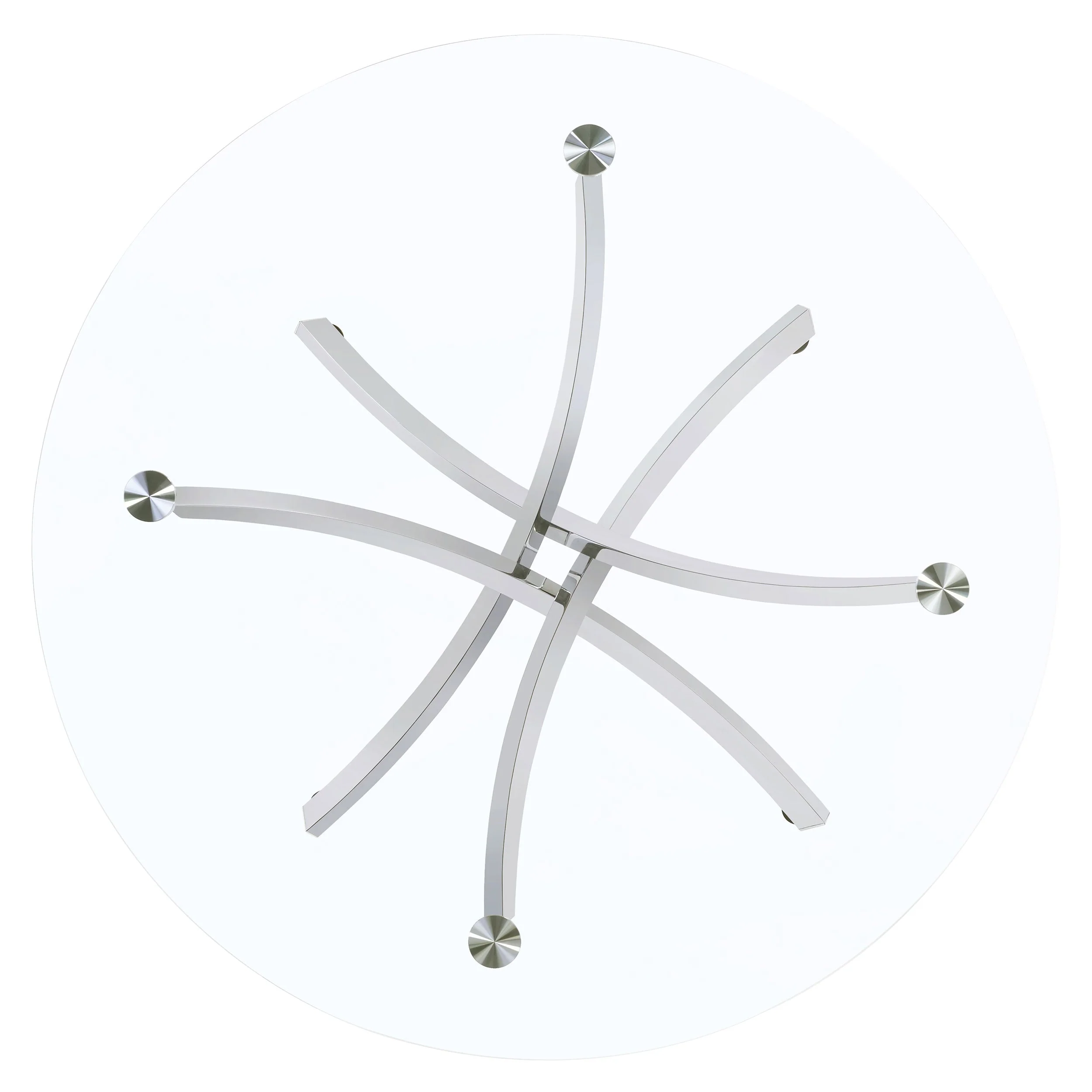 Beckham Round 46-inch Glass Top Dining Table Brass