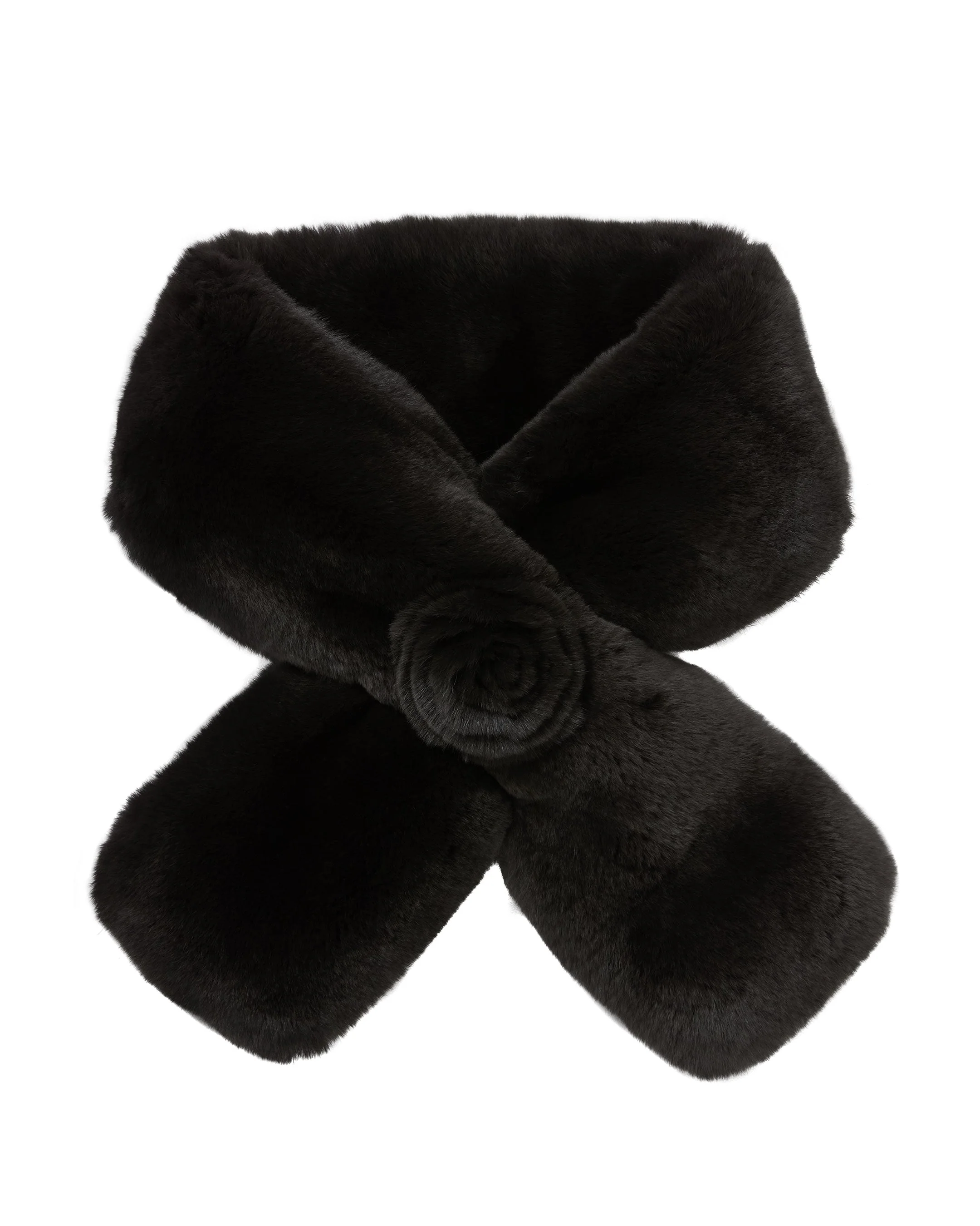 Women's Fur Neck Warmer Dark Chocolate Brown