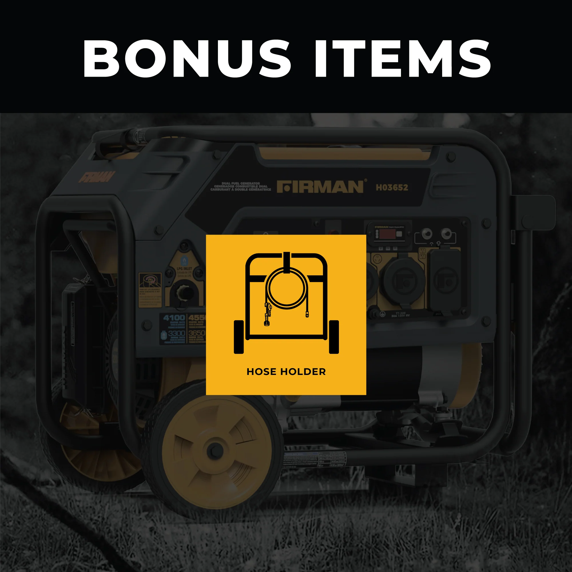 Dual Fuel Portable Generator 3650W Recoil Start