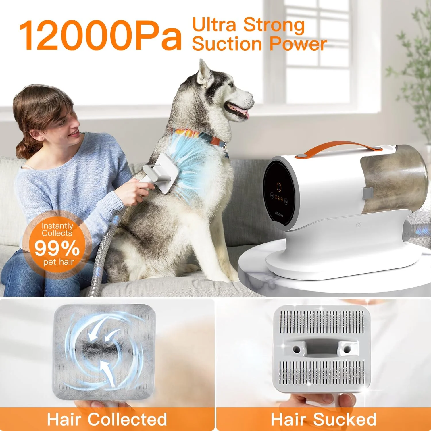 AIRROBO PG100 (Lite) | Pet Grooming Kit with Vacuum | Pet Vacuum Groomer