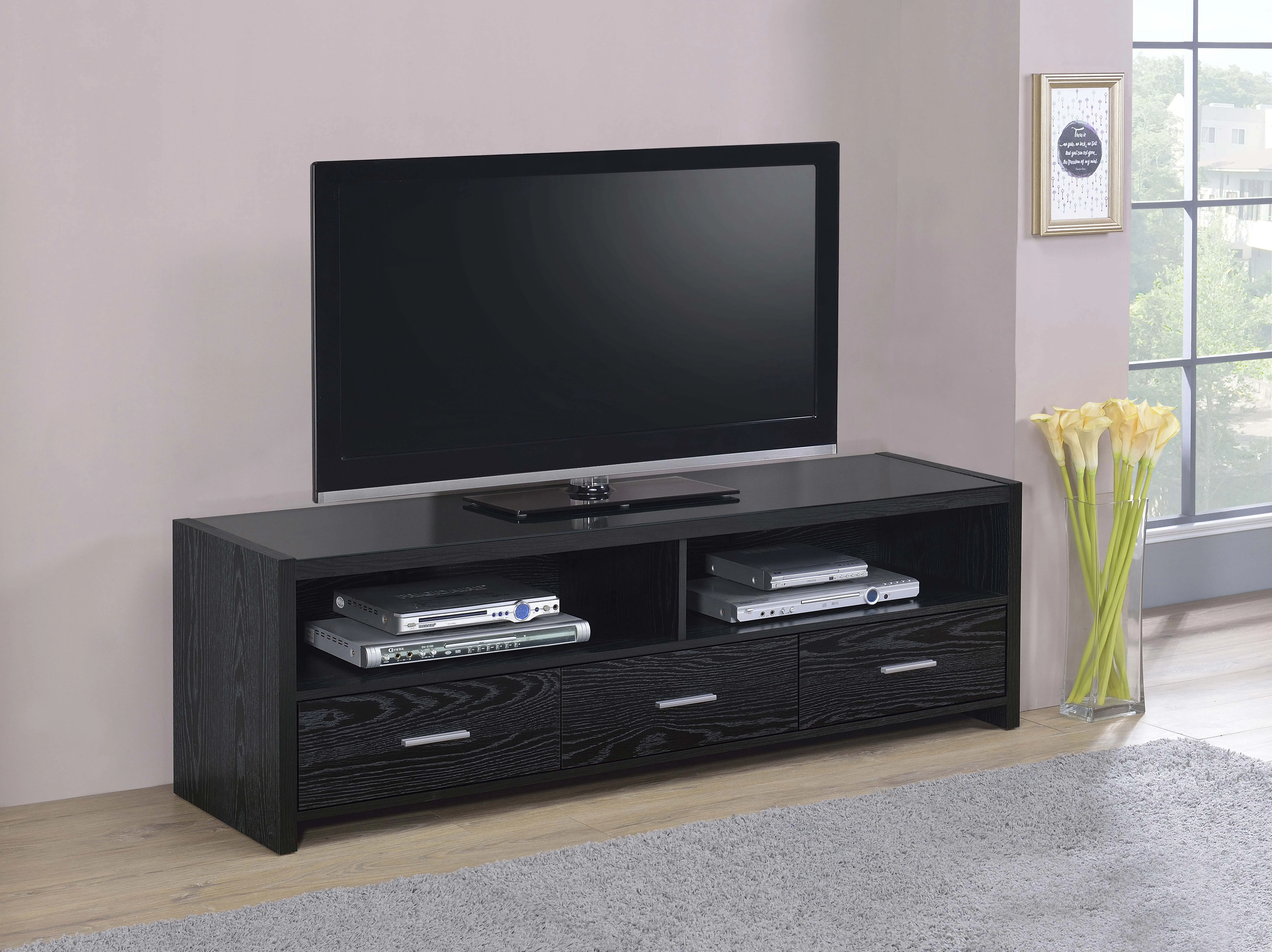 Alton 3-drawer Engineered Wood 62-inch TV Stand Black Oak
