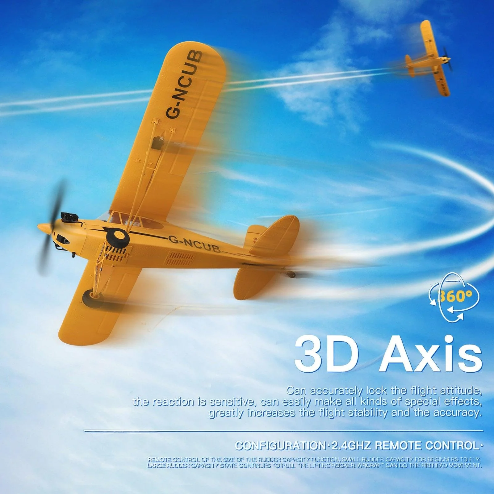 A160 RC Airplane - Outdoor Foam Fiexd Airplane 3D/6G 1406 Brushless Motor 2.4GHz 4CH Remote Control Airplane