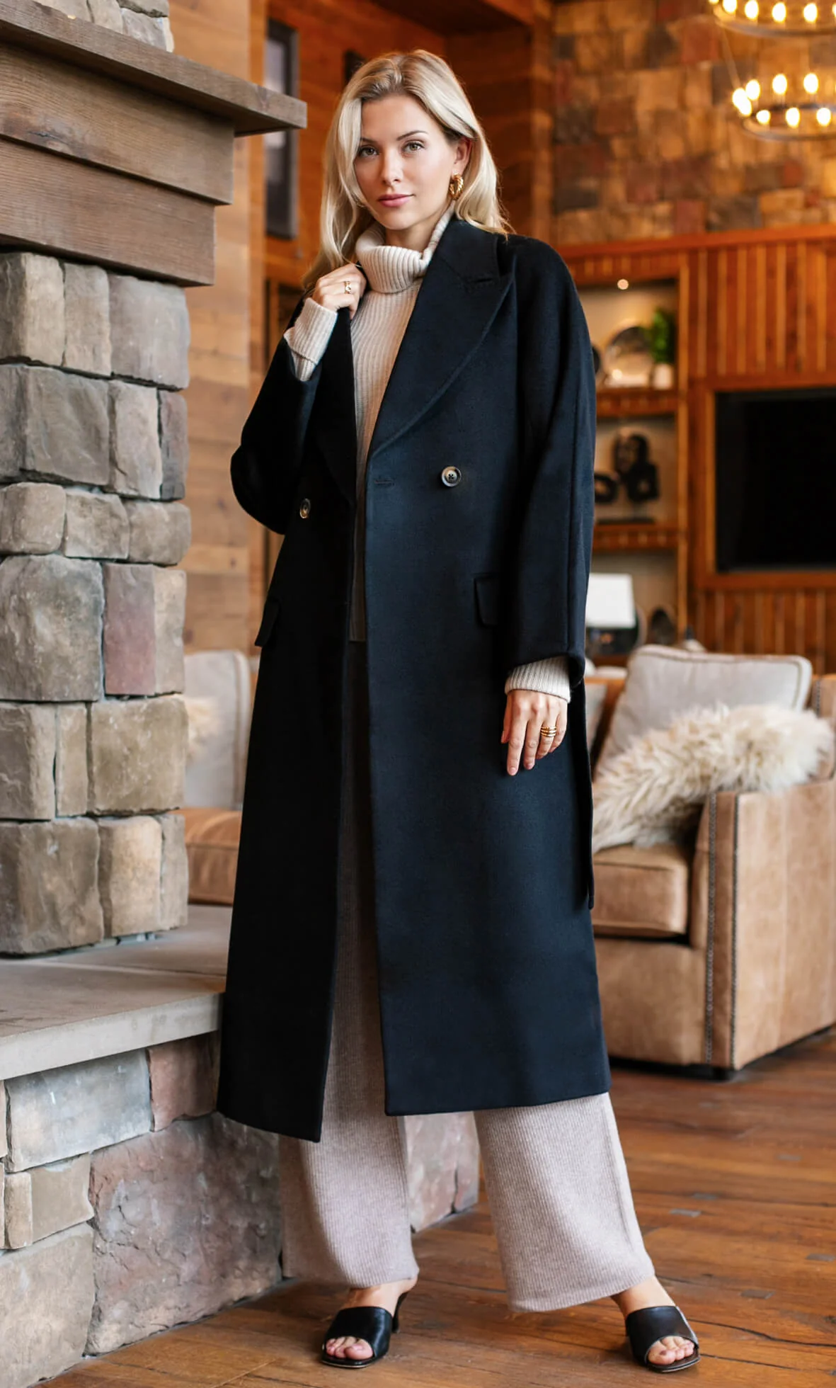 Raphaella Double-Breasted Cashmere Coat