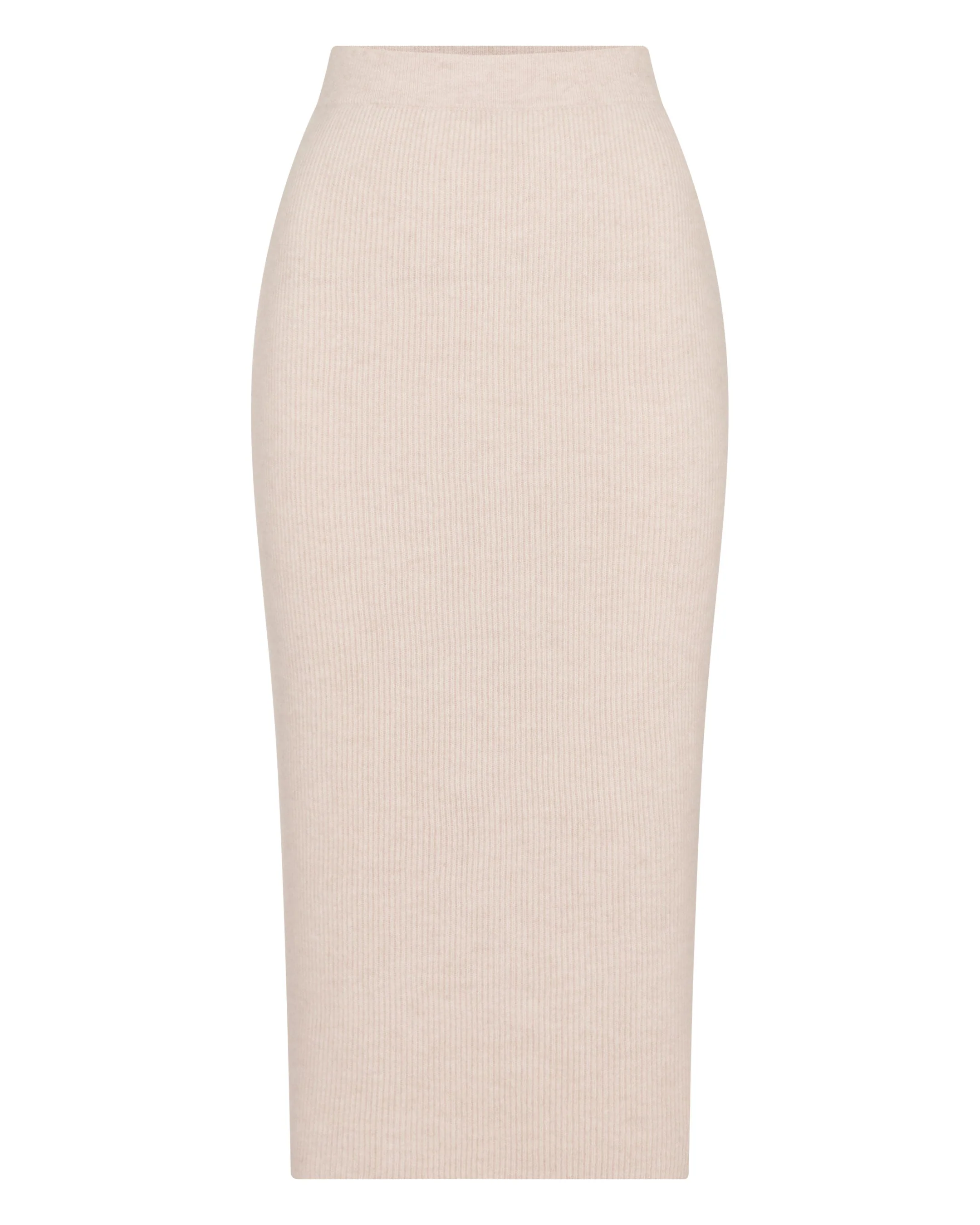 Women's Rib Cashmere Skirt Ecru White