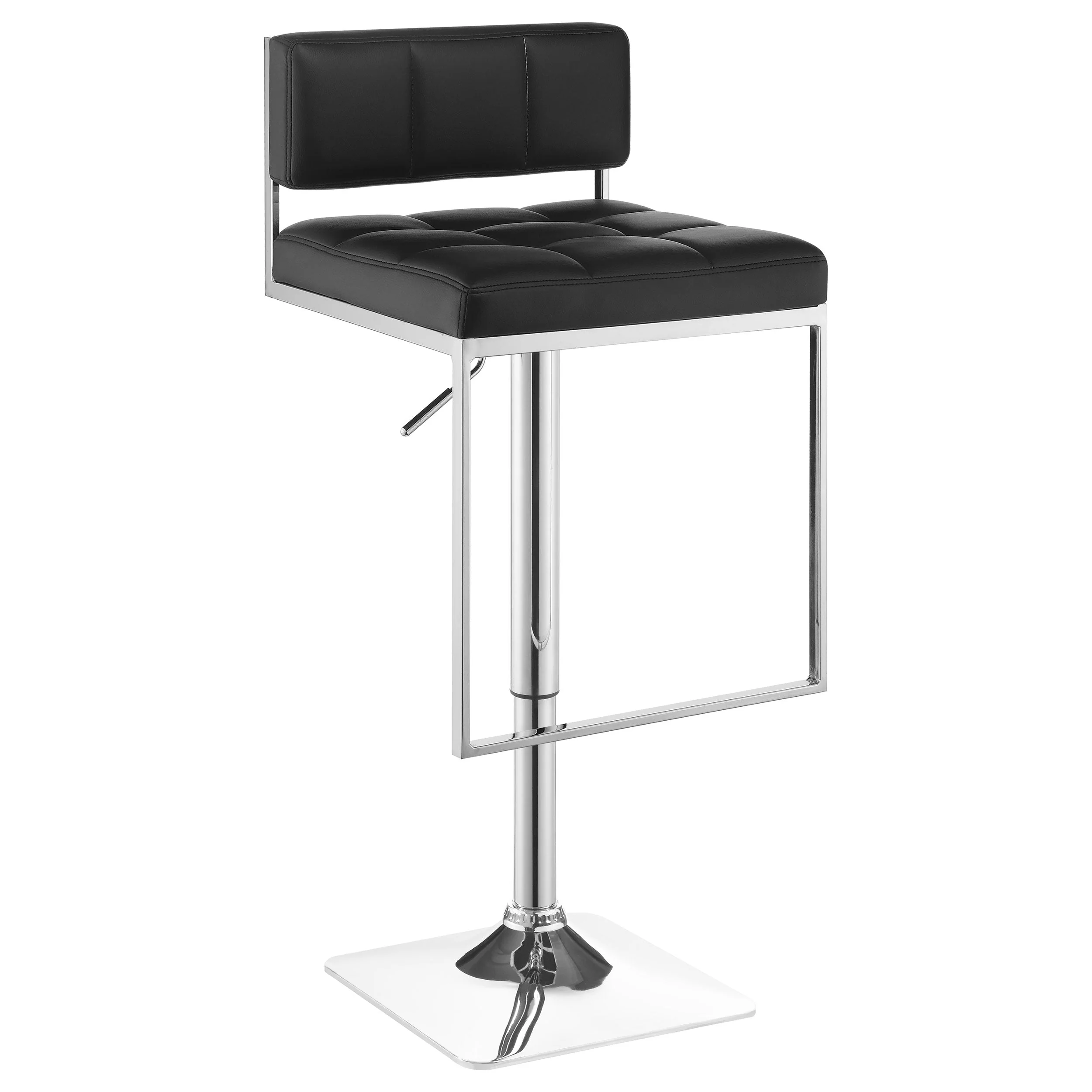 Alameda Adjustable Bar Stool Chrome and Black / Grey