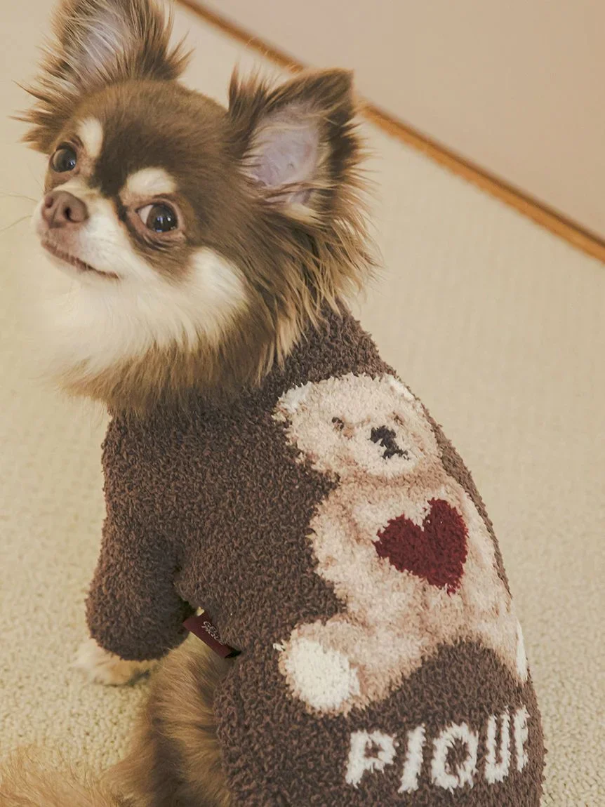 CAT&DOG Heart Bear Jacquard Pet Clothes