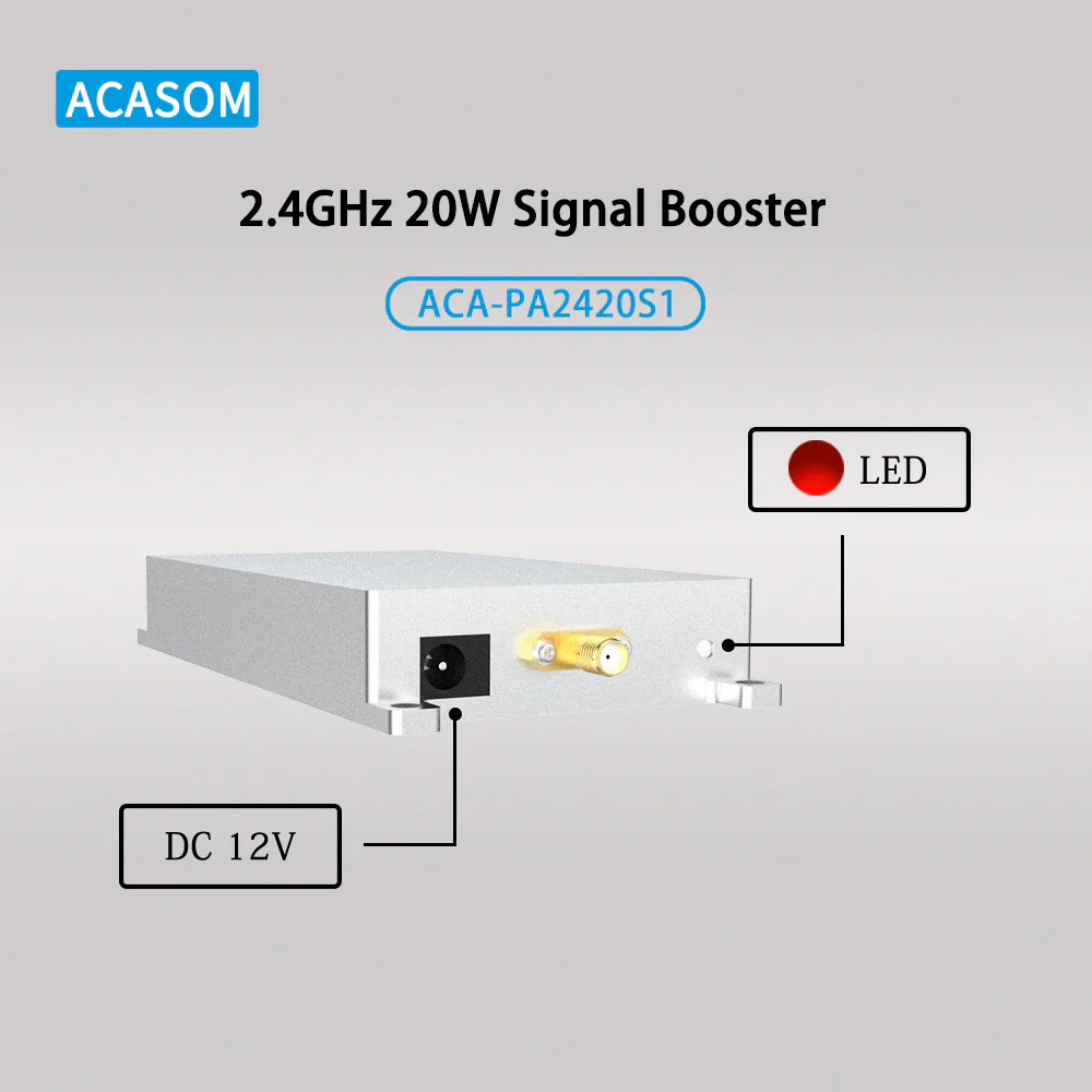 ACASOM 2.4GHz 20W Drone Signal Booster Signal Amplifier for Range Extender