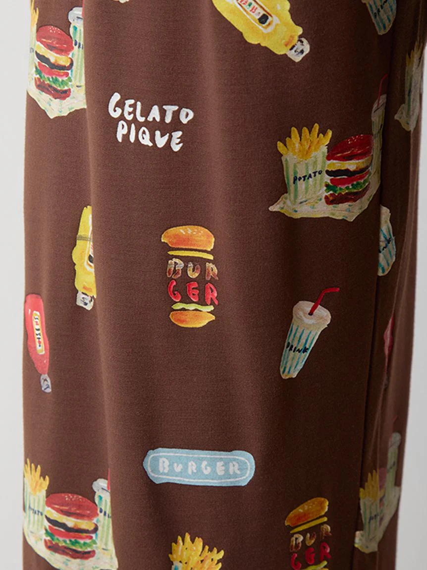 [Hirano Toshiyuki] Men's Hamburger Print Long Pants
