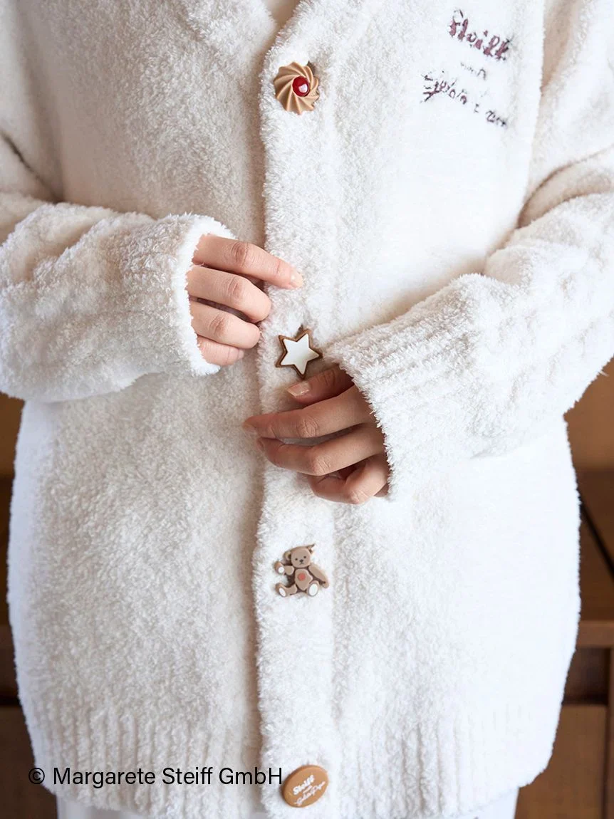 [Steiff] Unisex Powder 55PB Jacquard Cardigan