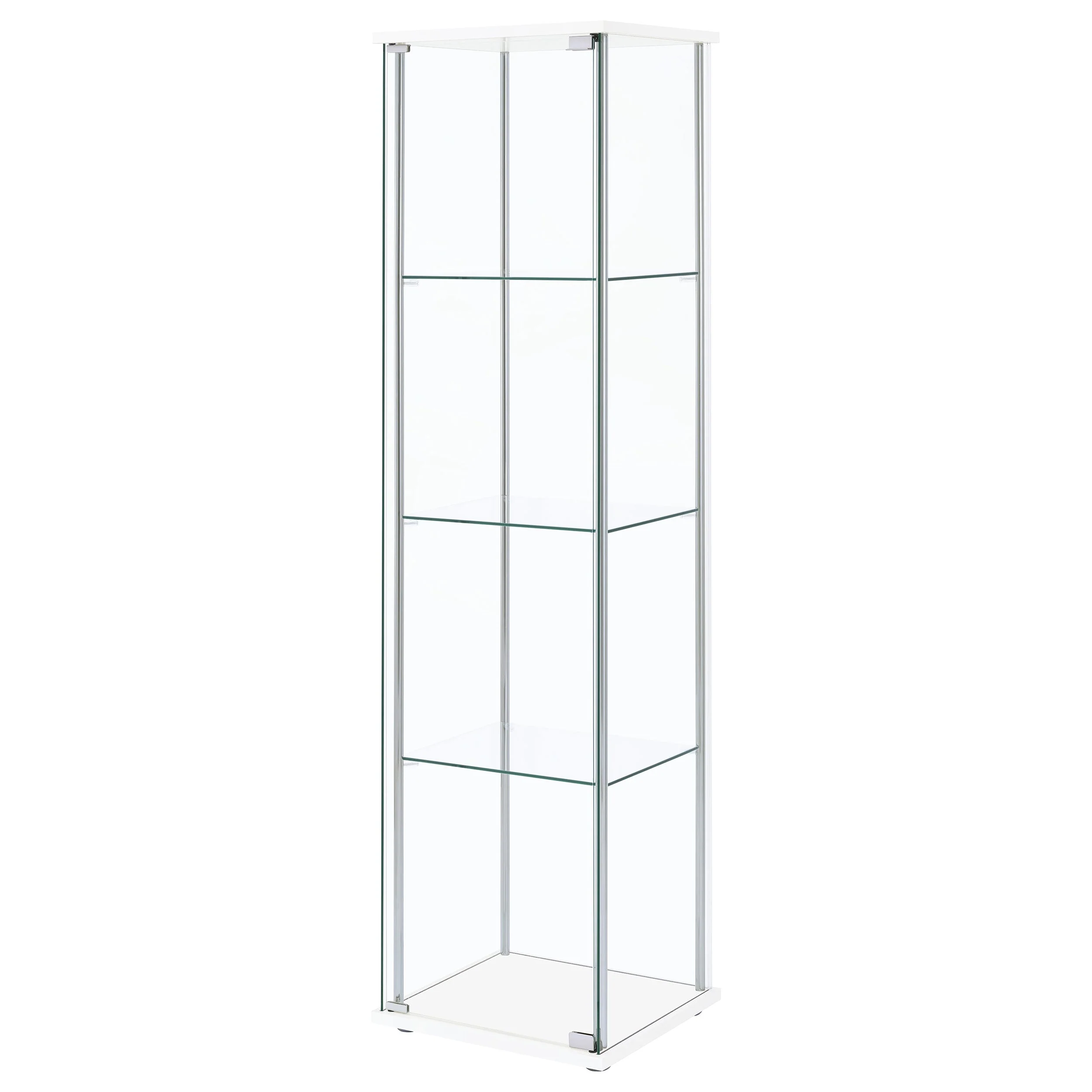 Bellatrix 4-shelf Clear Glass Curio Cabinet Cappuccino
