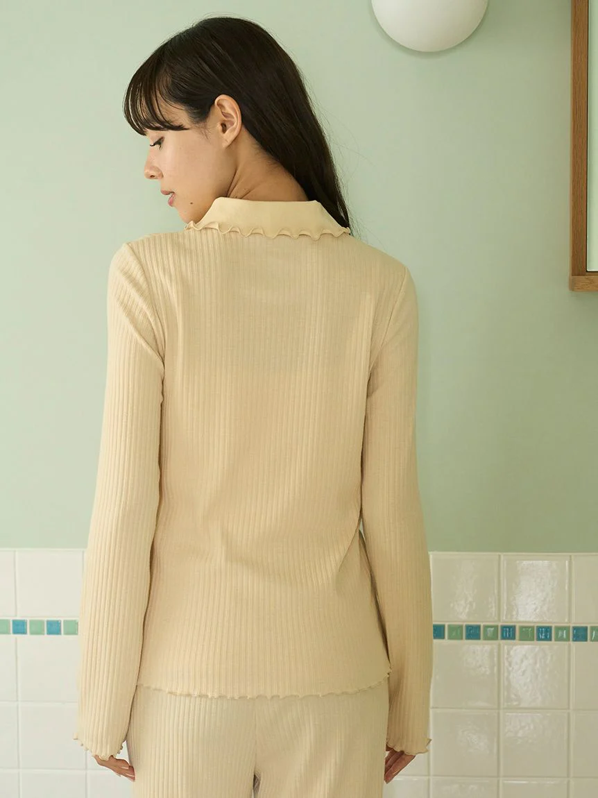 Macaroon Rib Cut-and-sew Pullover