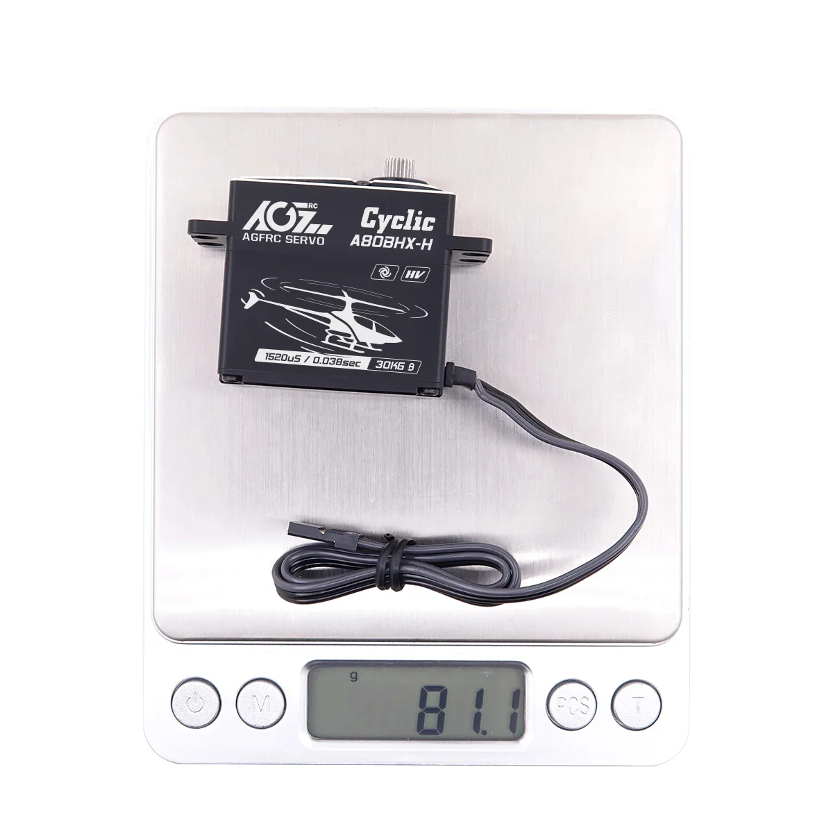 AGFRC A80BHX-H -  8.4V 30KG Programmable Helicopter Cyclic Servo  High Torque High Voltage Brushless Digital Motor For RC Helicopter