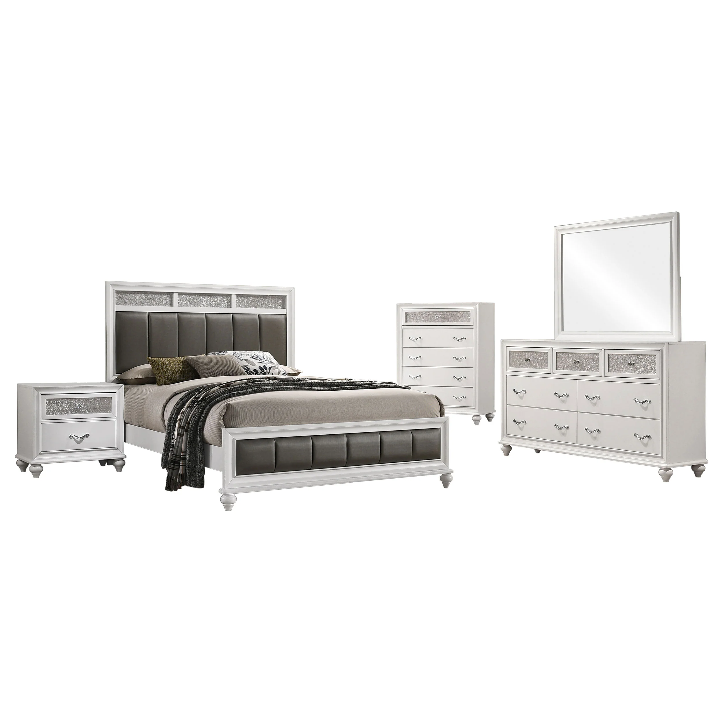 Barzini 4-piece  Bedroom Set White