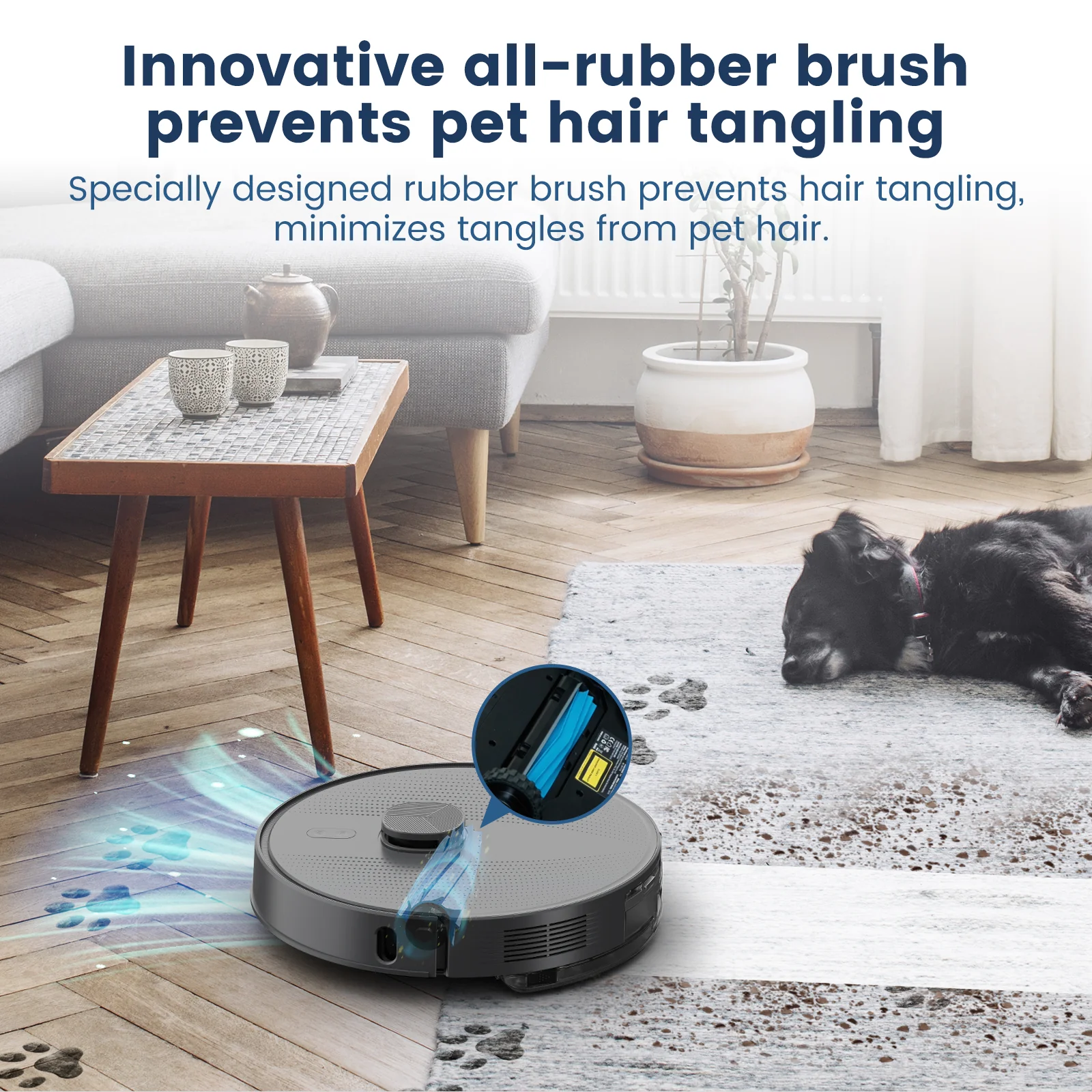 AIRROBO T25+ Robot Vacuum and Mop Cleaner - Self-Empty, 5500Pa Suction, Ultrasonic Carpet Detection